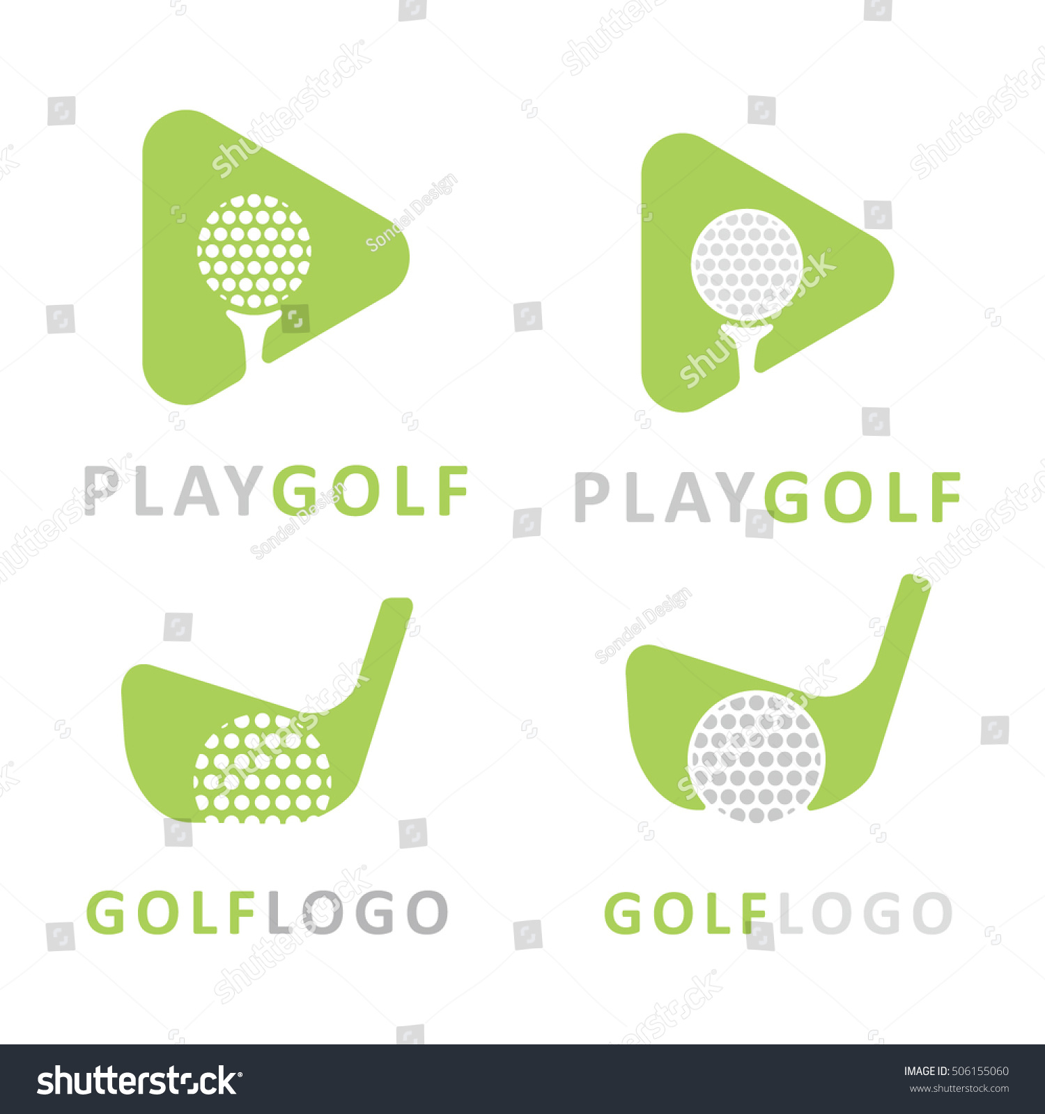 Golf Green Logo Icon Template Set Stock Vector (Royalty Free) 506155060 ...