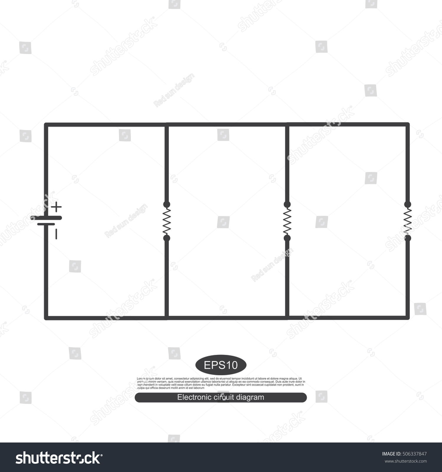 Electronic Symbols Learning Basic Electrical Circuits Stock Vector