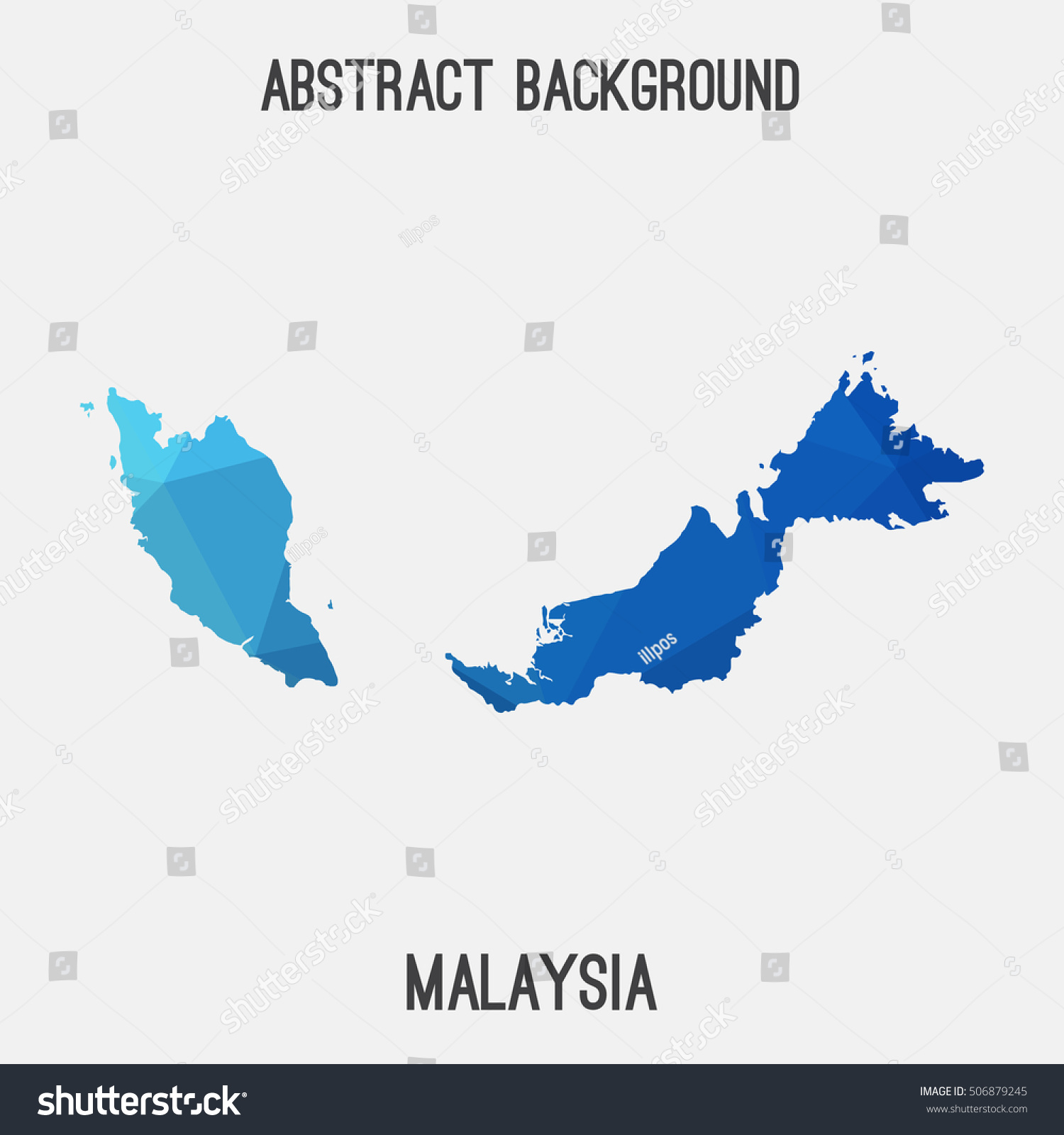 Malaysia Map Geometric Polygonalmosaic Styleabstract Tessellationmodern ...