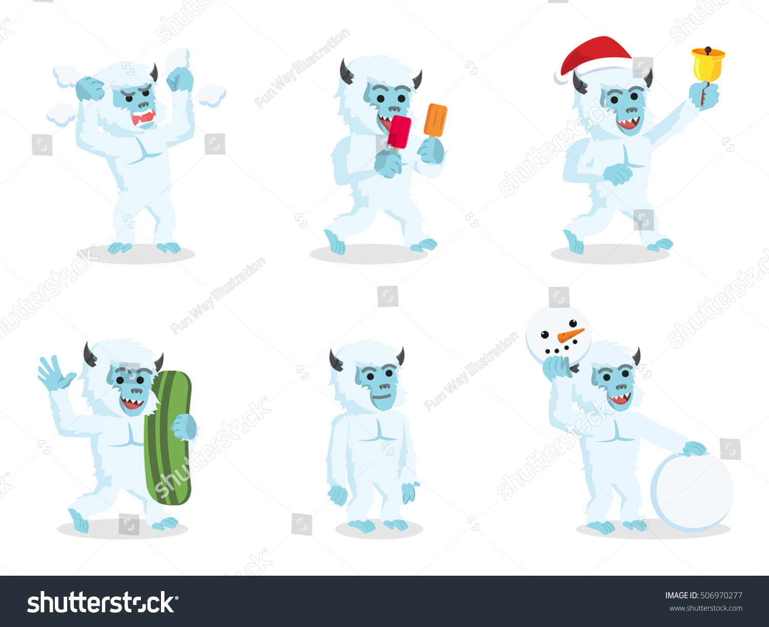 Yeti Cartoon Set Illustration Design Stock Vector Royalty Free Shutterstock