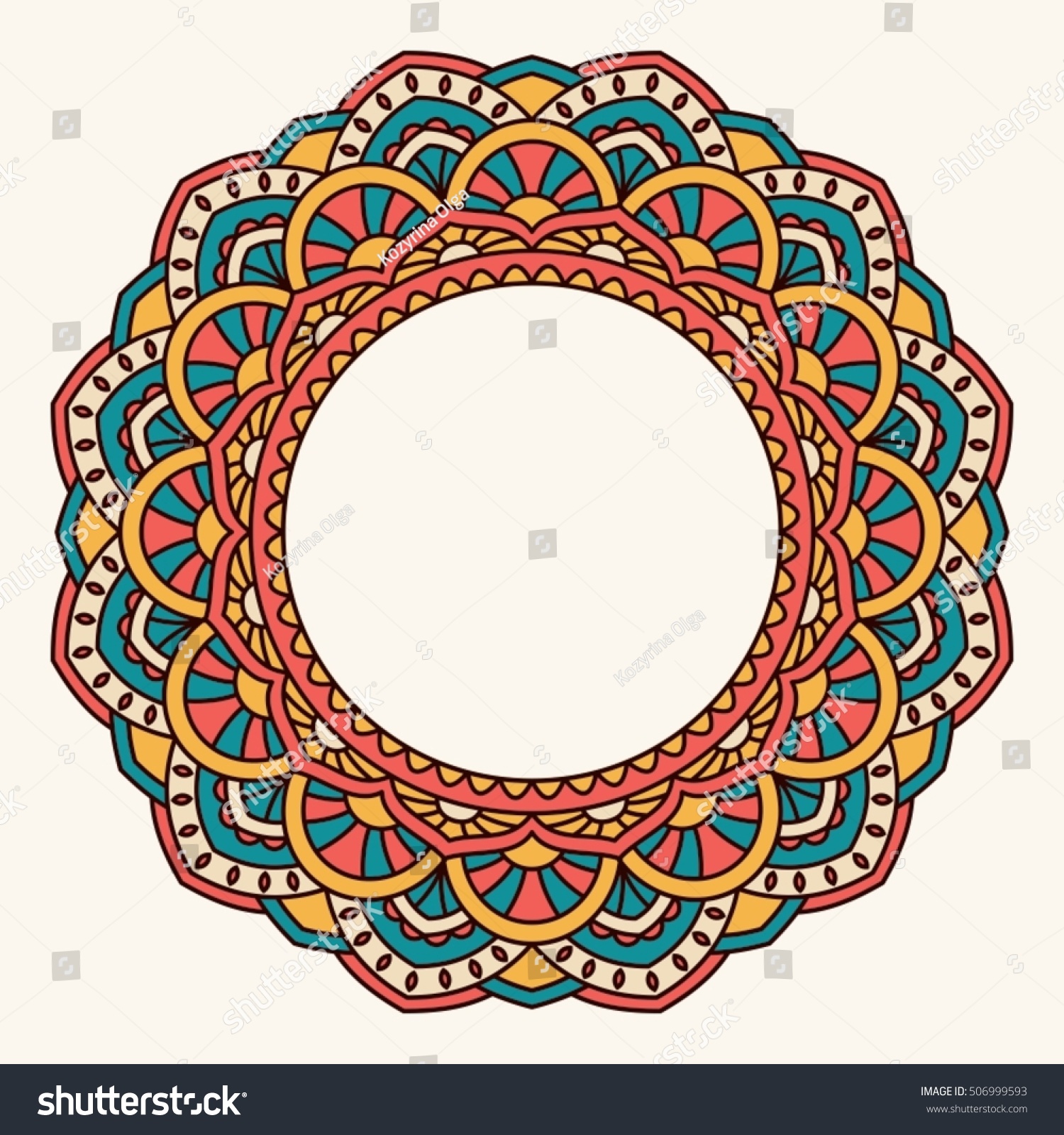 Invitation Card Mandala Stock Vector (Royalty Free) 506999593 ...