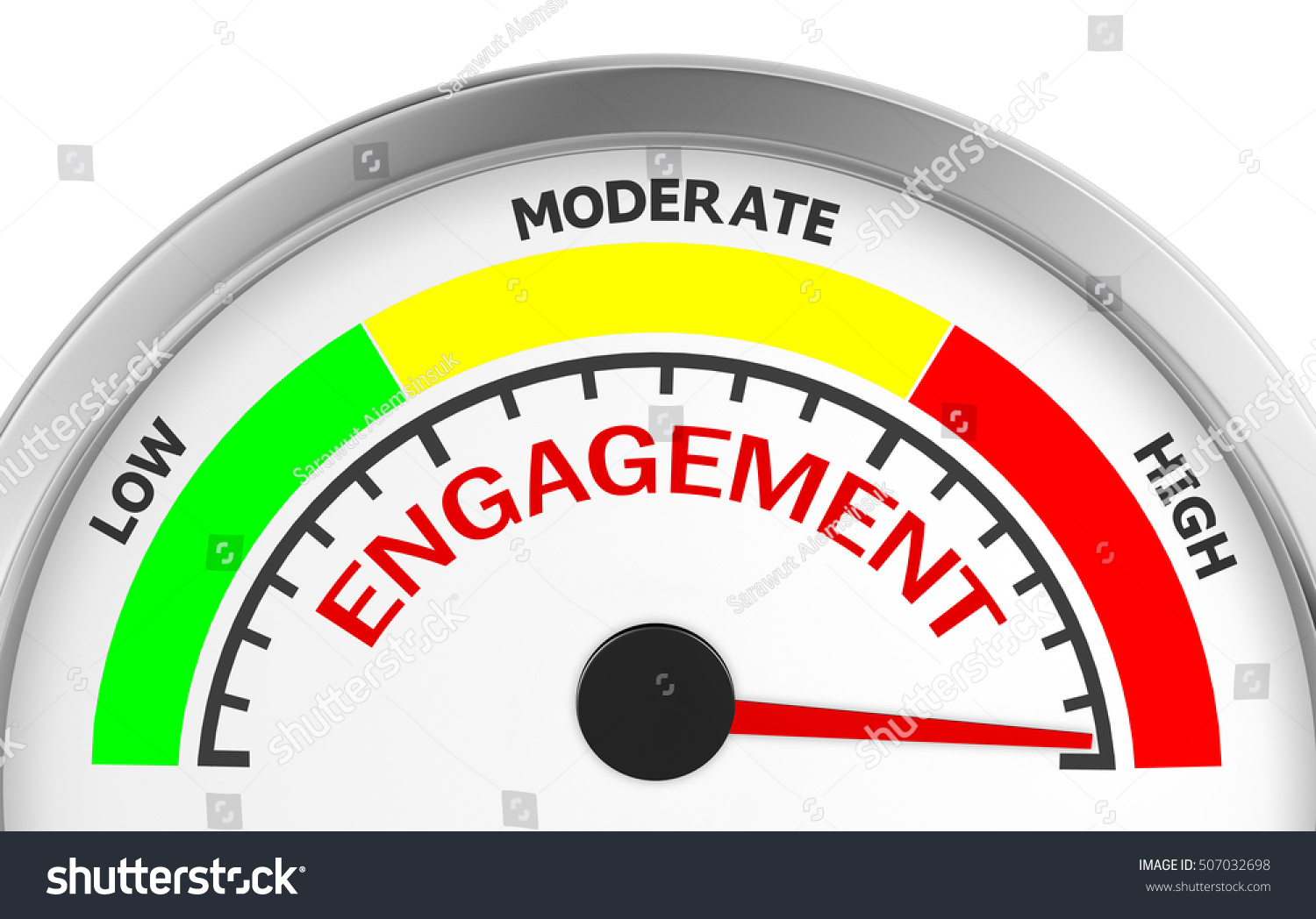 Engagement Level Maximum Conceptual Meter 3d Stock Illustration ...