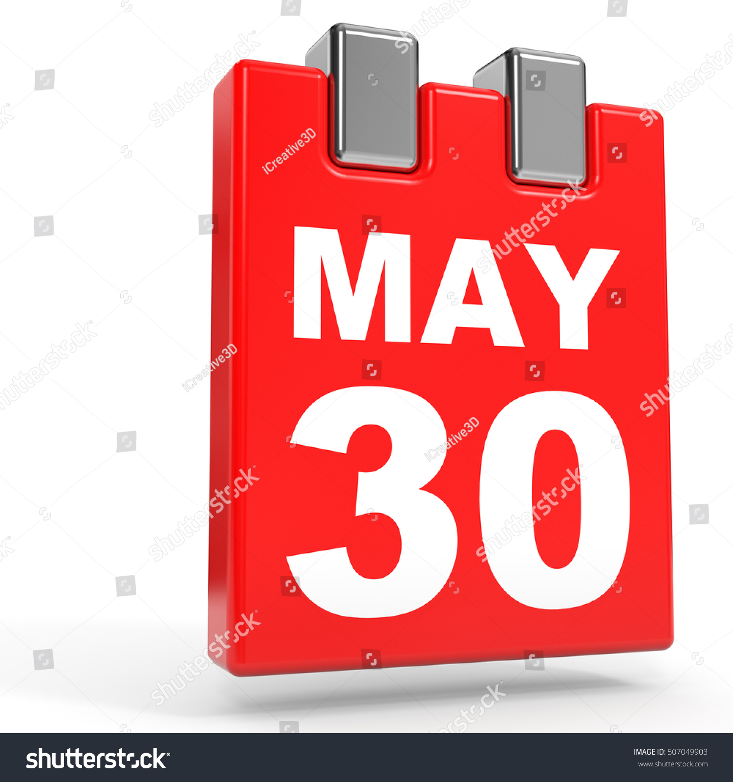 May 30 Calendar On White Background Stock Illustration 507049903