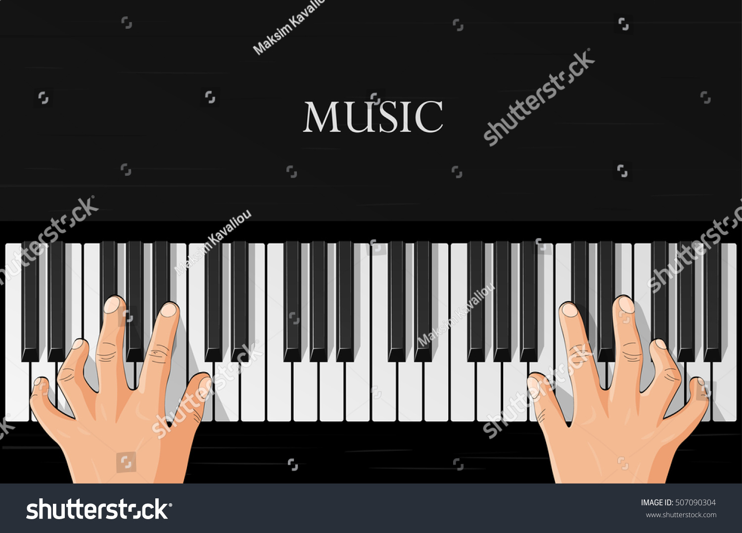 Playing Piano Hands On Piano View Stock Vector (Royalty Free) 507090304