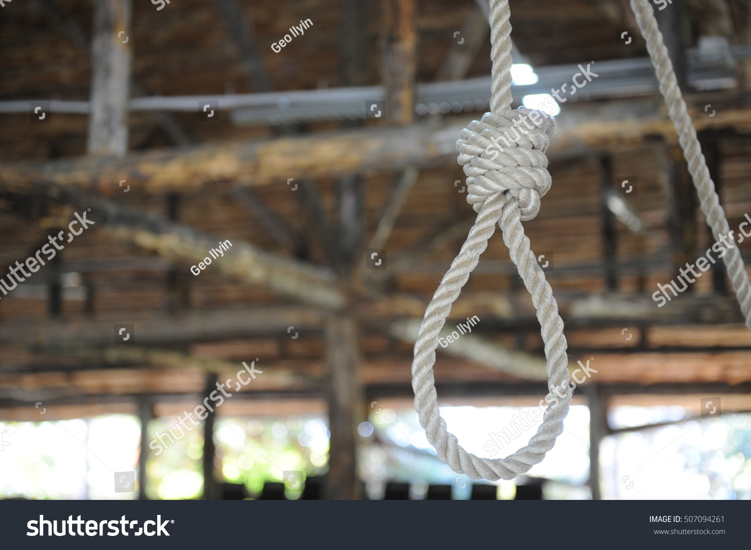 Loop Rope Hanging On Wooden Background Stock Photo 507094261 | Shutterstock