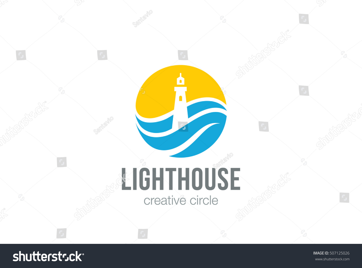 Lighthouse Logo Circle Abstract Design Vector Stock Vector (Royalty ...