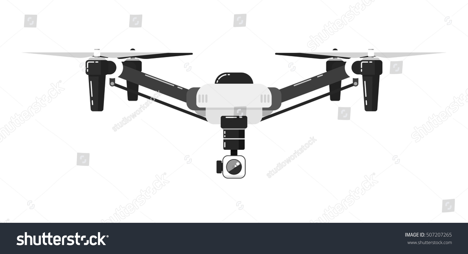 Drone Isolated On White Background Drone Stock Vector (Royalty Free ...