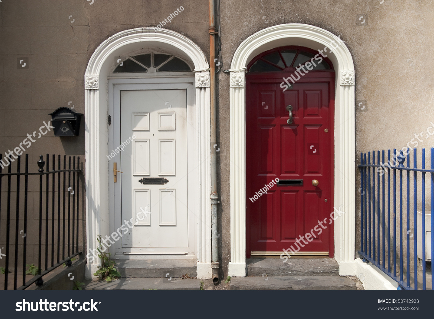 Two Doors Side By Side Painted Stock Photo 50742928 | Shutterstock