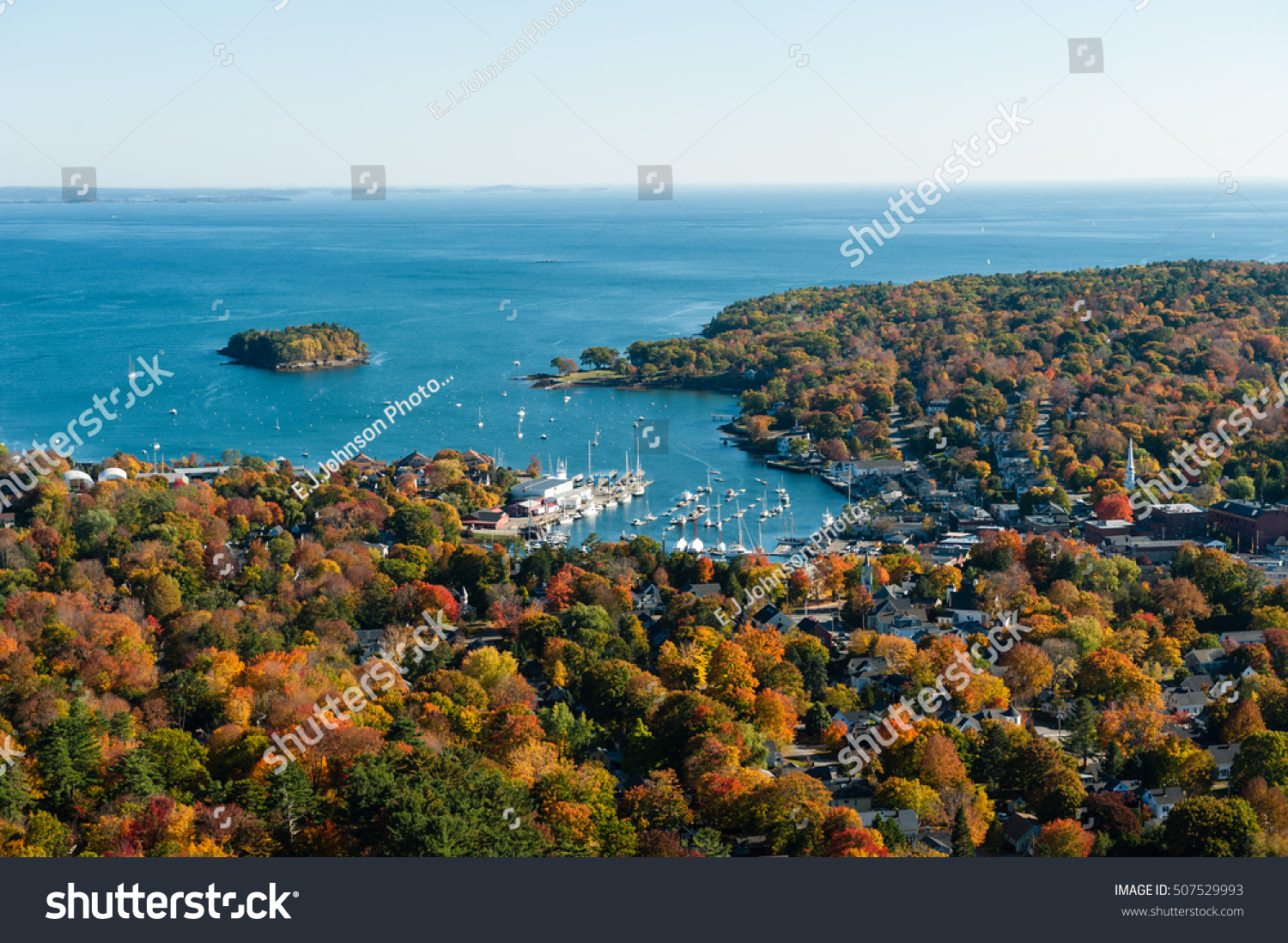 Aerial View Camden Harbor Maine Fall Stock Photo 507529993 | Shutterstock