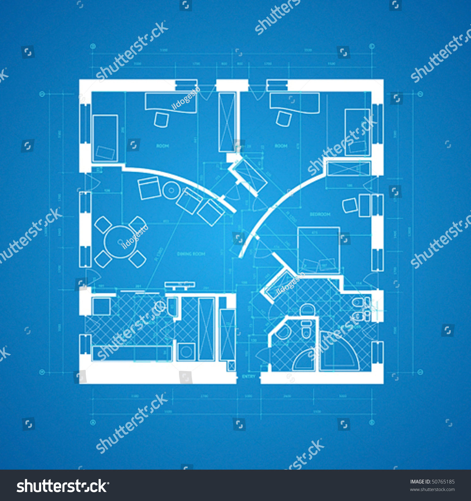 Abstract Blueprint Background Blue White Colors Stock Vector (Royalty ...