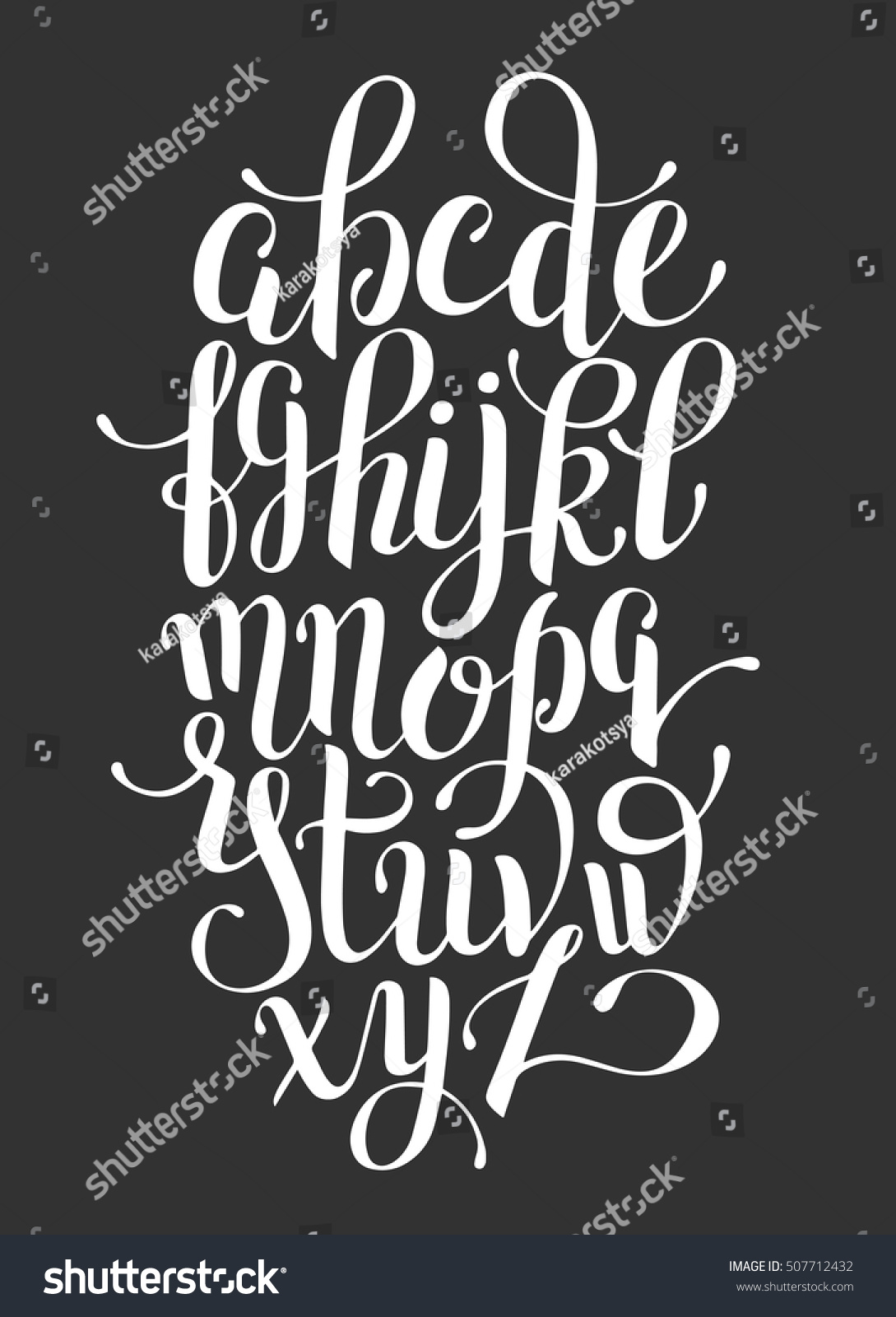 Black White Hand Lettering Alphabet Design Stock Vector (Royalty Free ...