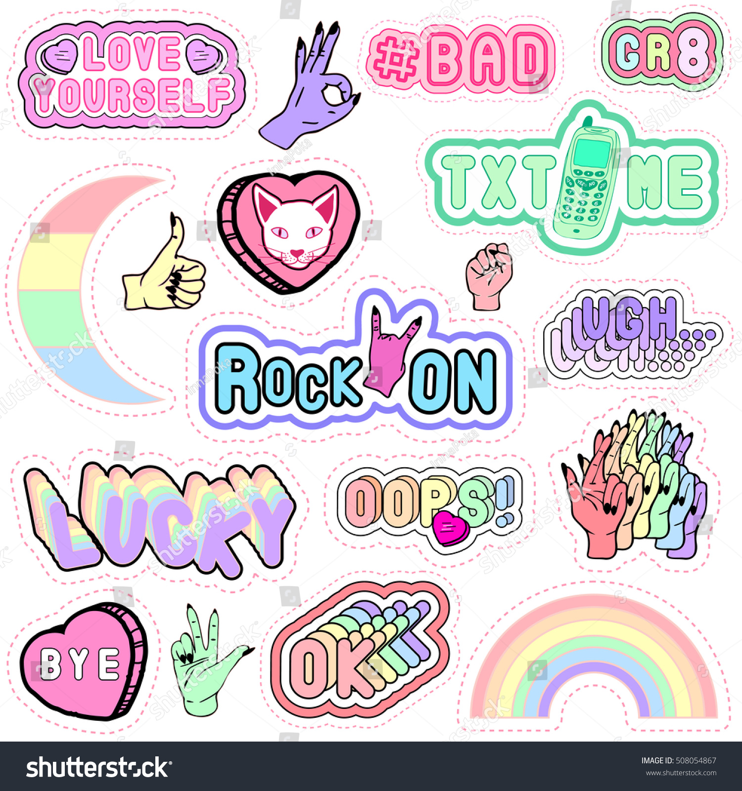 Trendy Patch Badges Words Phrases Other Stock Vector (Royalty Free) 5080548...