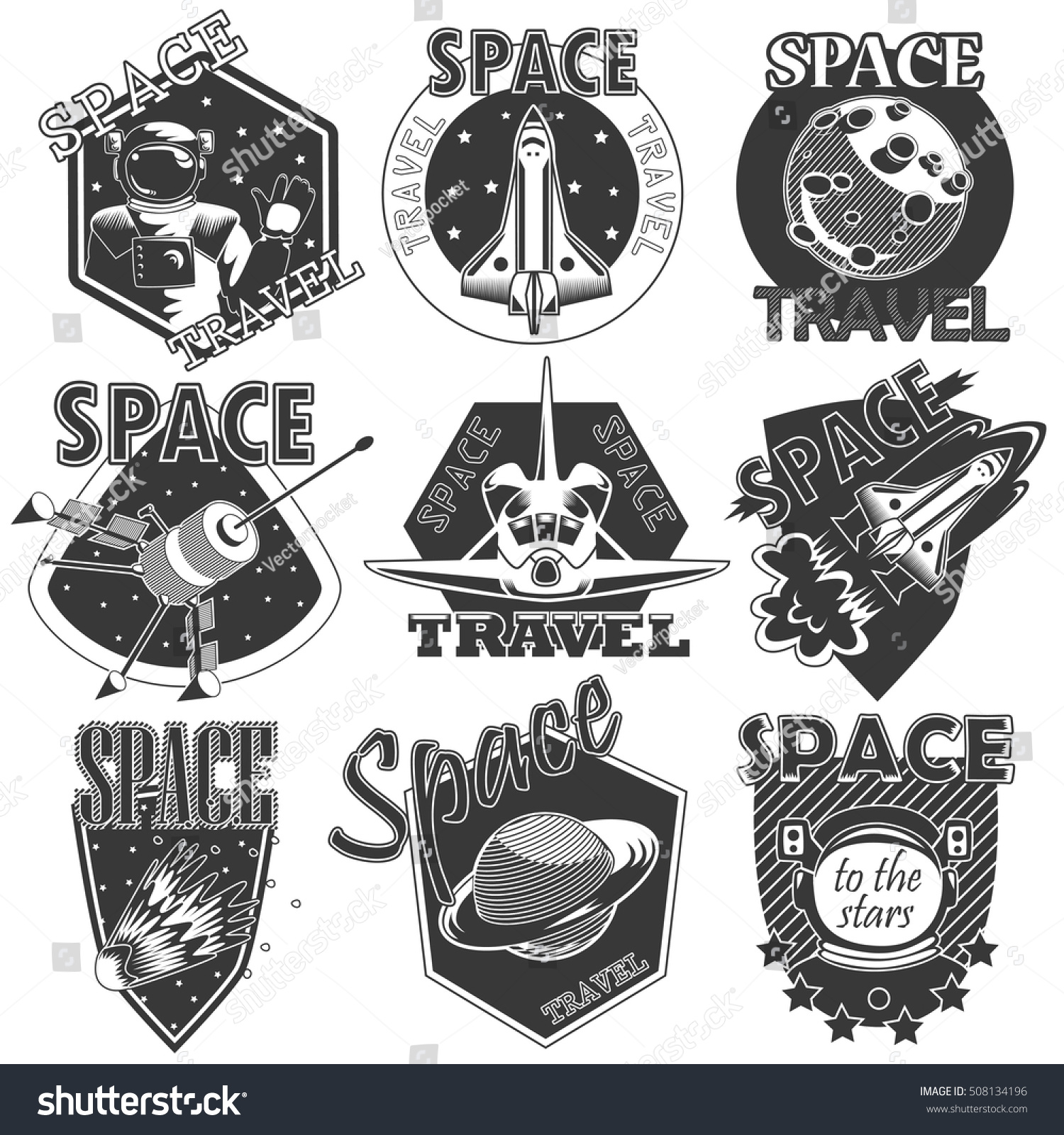 Set Vector Icons Space Stock Vector Royalty Free Shutterstock