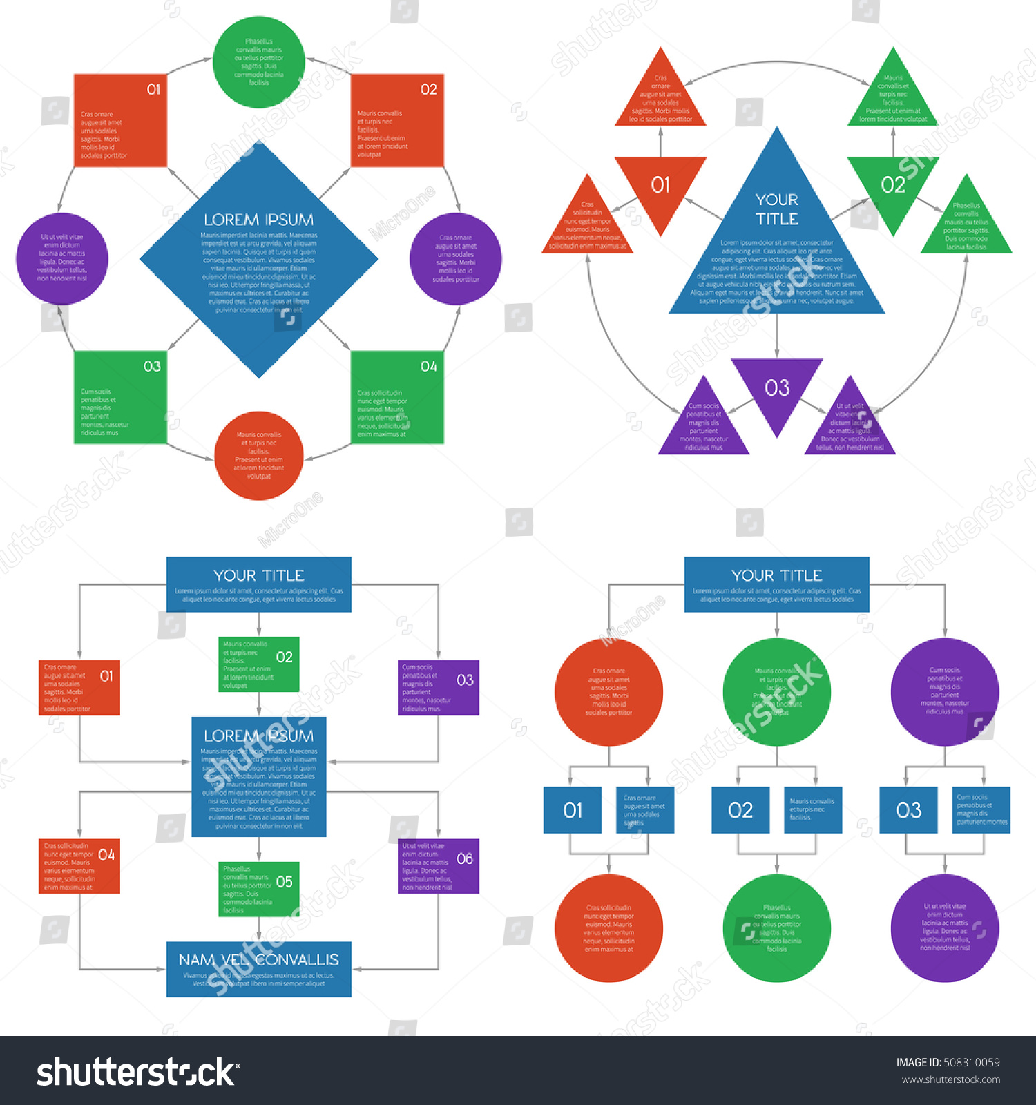 Hierarchy Diagrams Flowchart Vector Infographics Setbusiness Stock ...