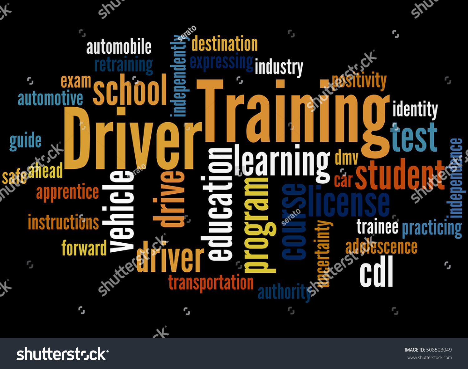 Driver Training Word Cloud Concept On Stock Illustration 508503049