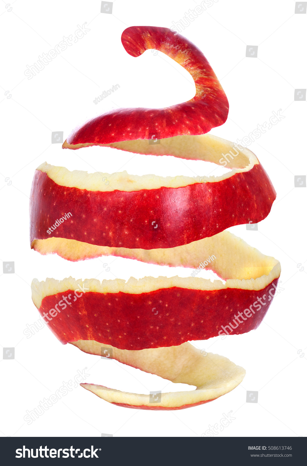 Apple Peeled Skin On White Background Stock Photo Shutterstock