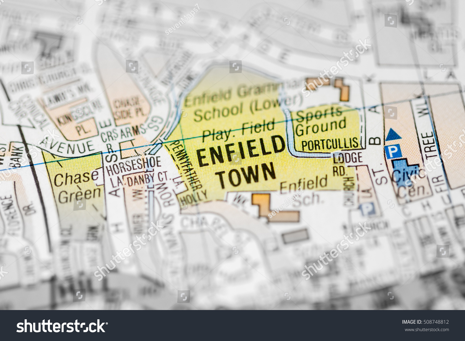 Stock Photo Enfield Town London Uk Map 508748812 