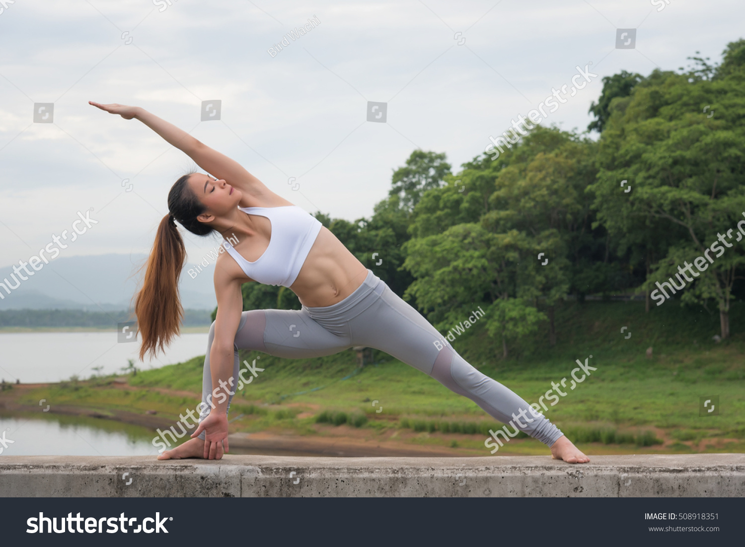 Young Asian Woman Posing Yoga Do Stock Photo 508918351 