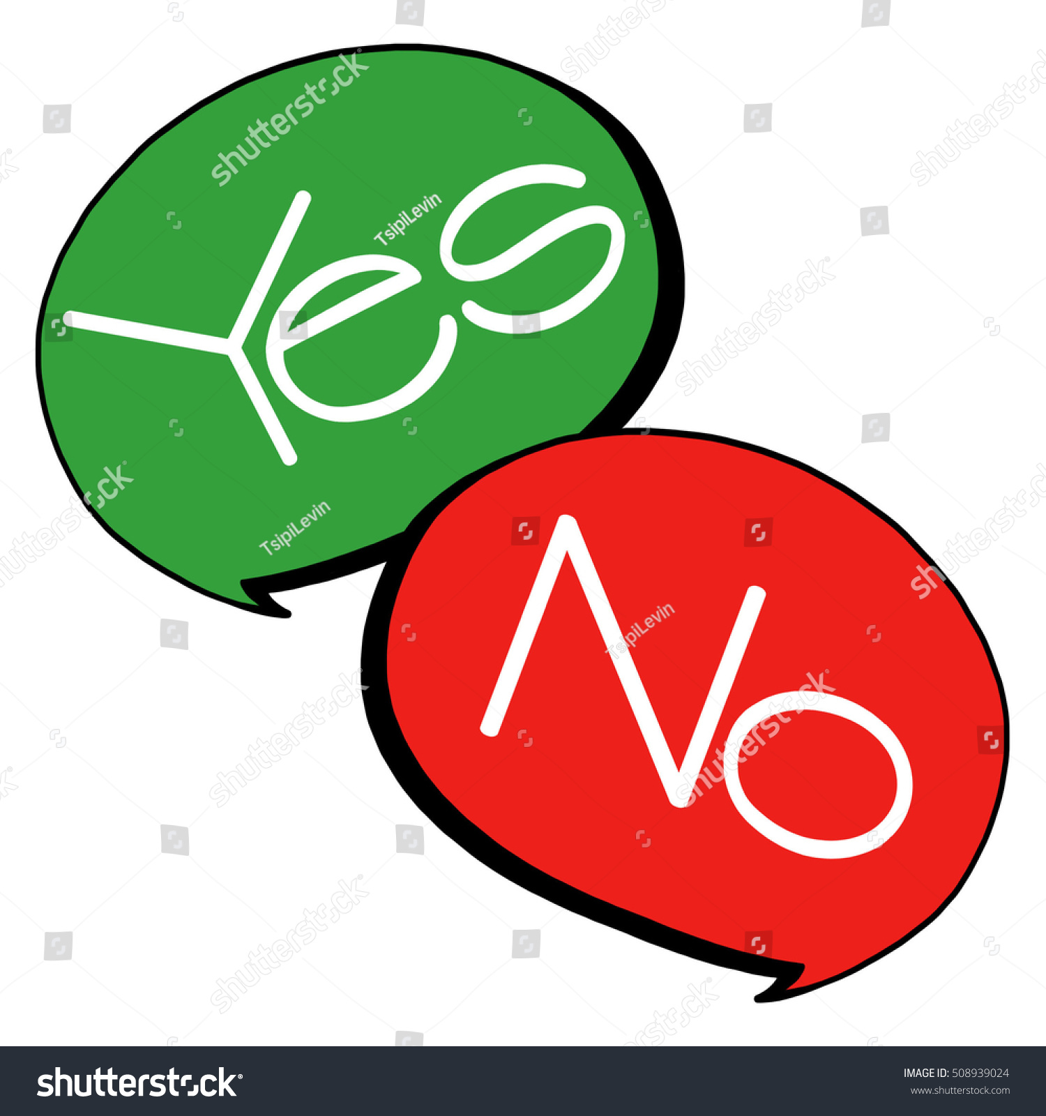 Yes No Speech Bubbles Cartoon Stock Illustration 508939024 | Shutterstock