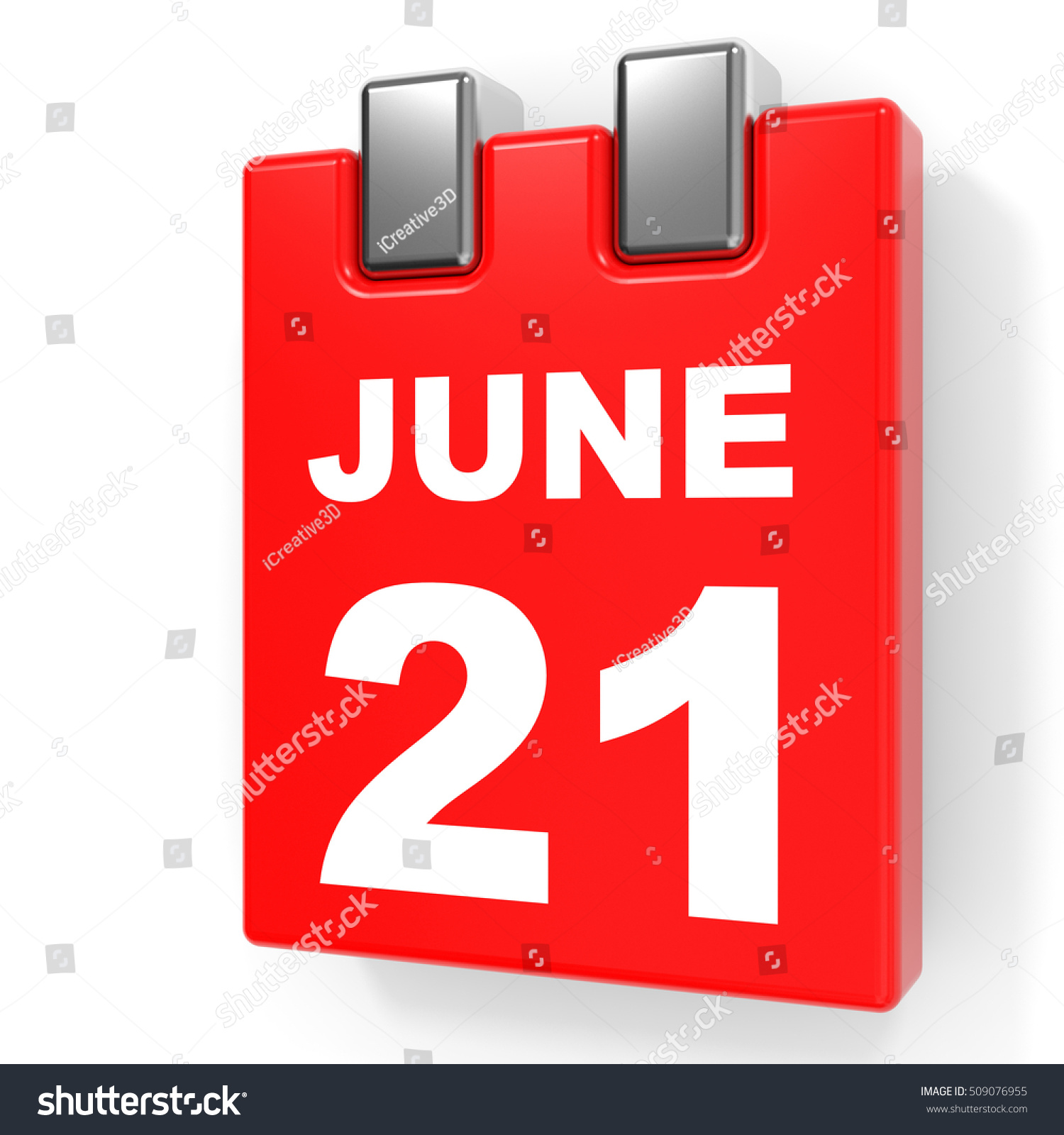 June 21 Calendar On White Background Stock Illustration 509076955