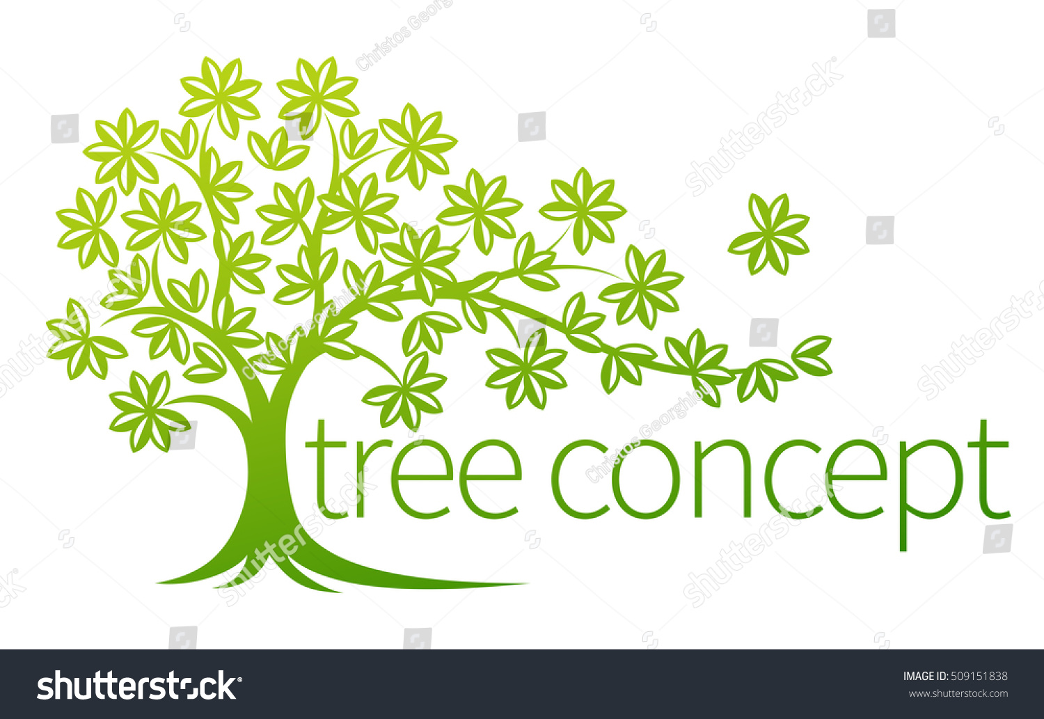 Tree Concept Illustration Space Text Stock Vector (Royalty Free ...