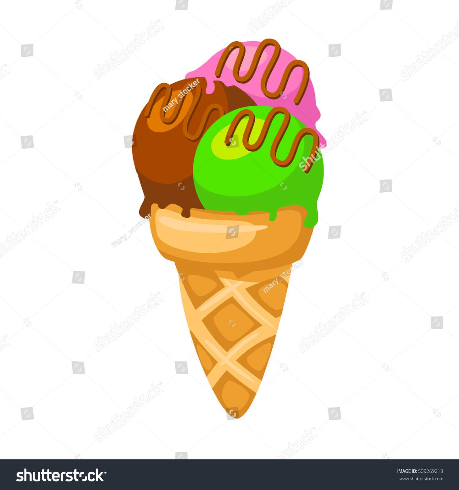 Funny Cartoon Cute Ice Cream Isolated Stock Vector (Royalty Free ...