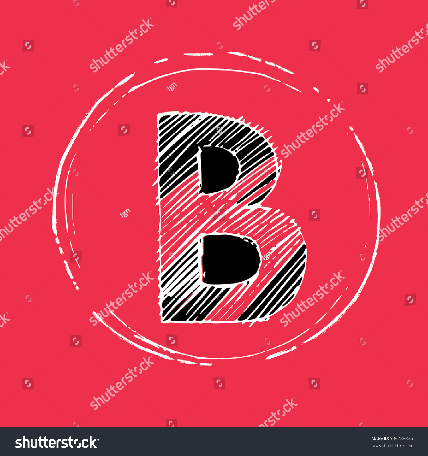 B Letter Hand Drawn Vector Illustration Stock Vector (Royalty Free ...