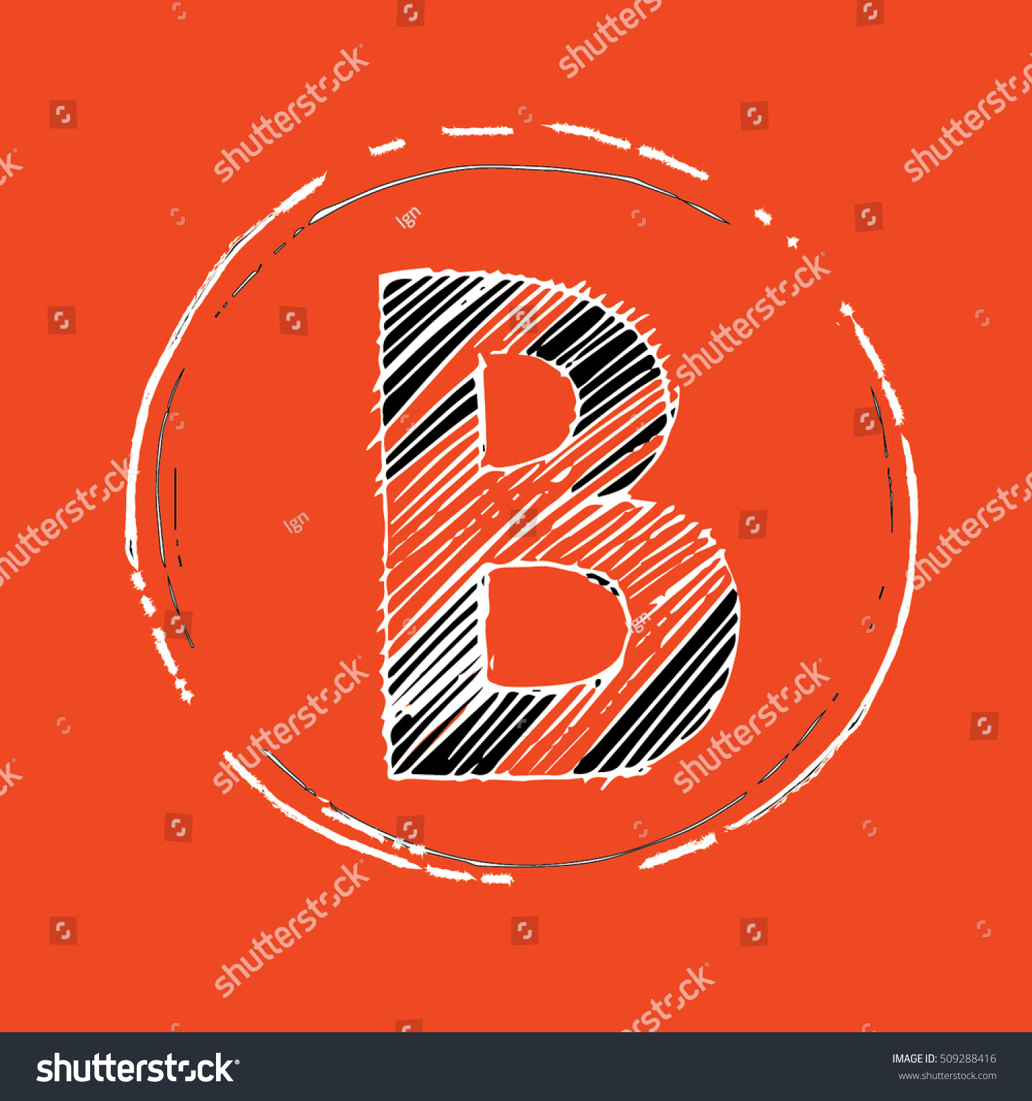 B Letter Hand Drawn Vector Illustration Stock Vector (Royalty Free ...