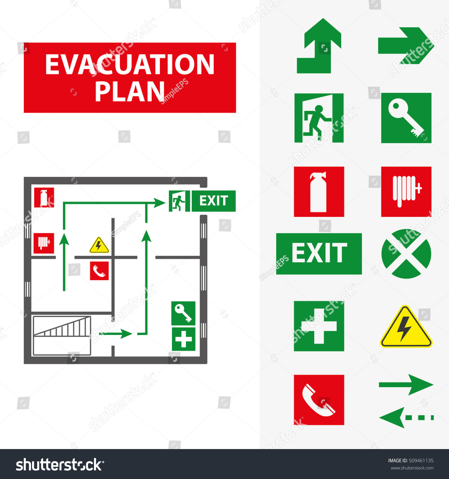 Иконки для плана эвакуации