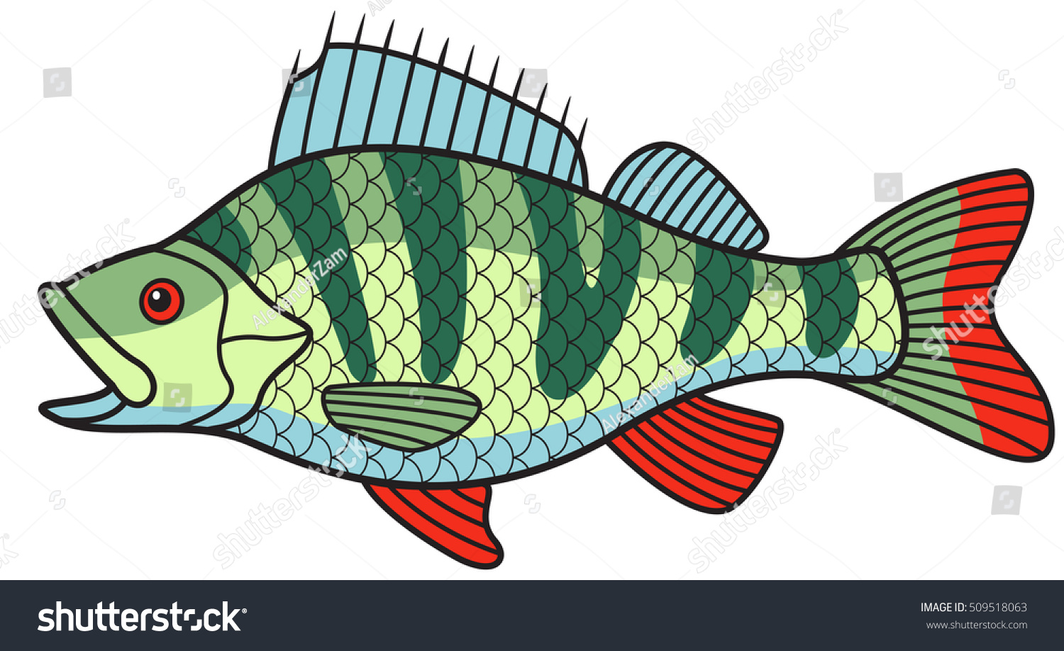 Illustration Cartoon Bass Fish Icon Stock Vector (Royalty Free ...