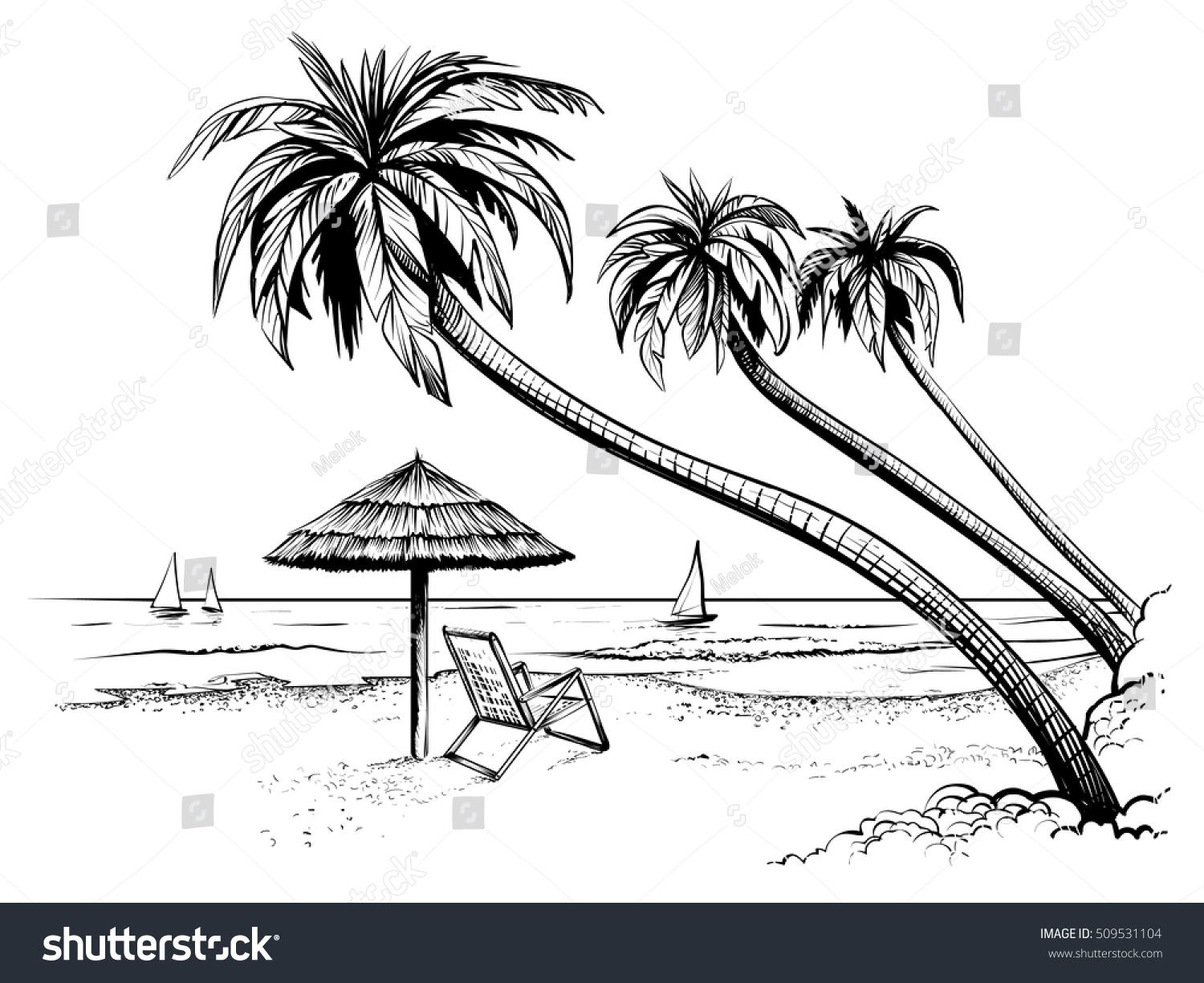Эскиз Пальма пляж