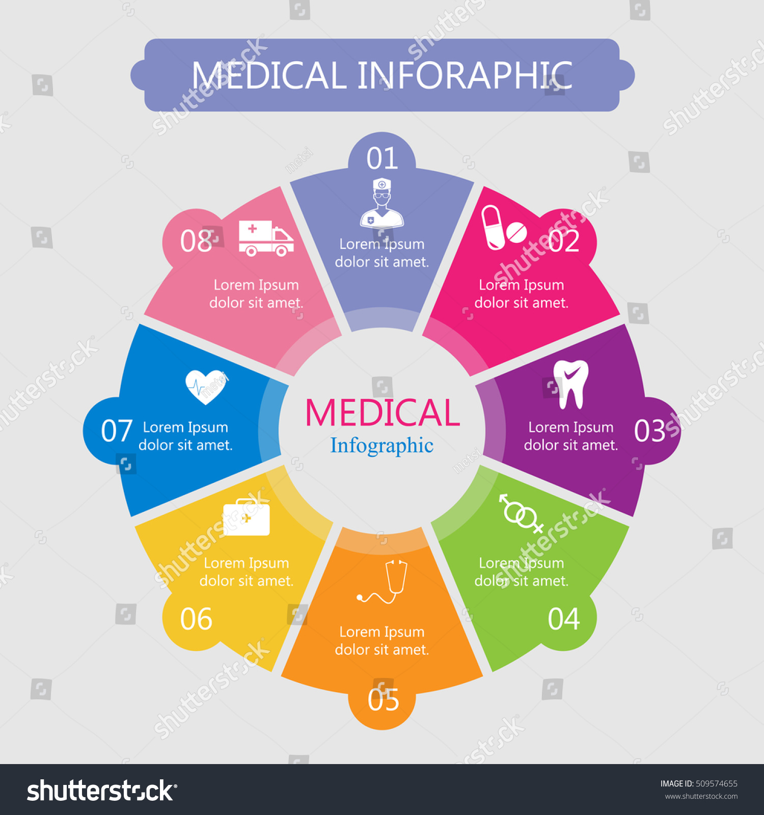 Medical Infographic Different Steps Vector Illustration Stock Vector ...