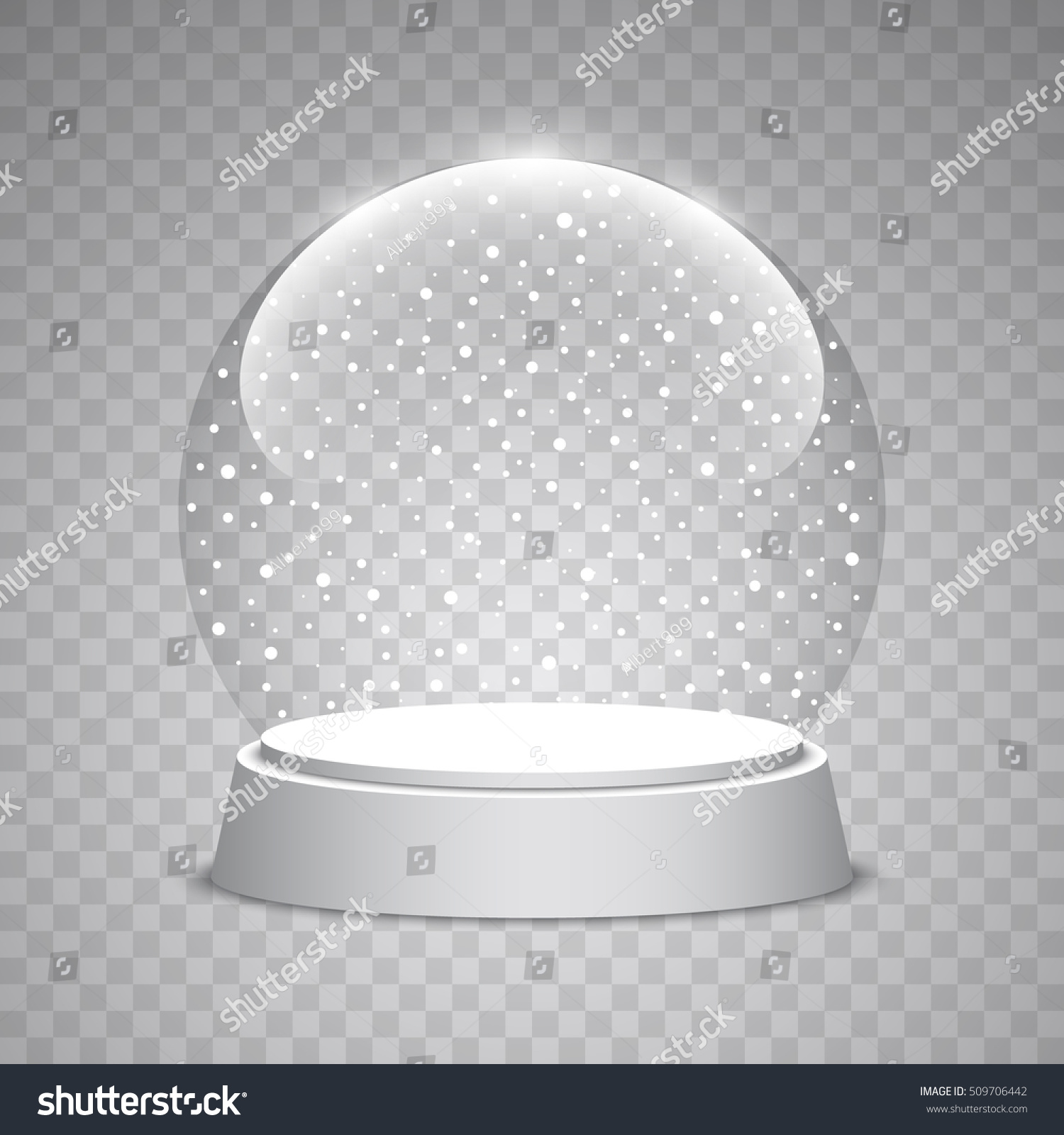 Снежный шар на прозрачном фоне для фотошопа