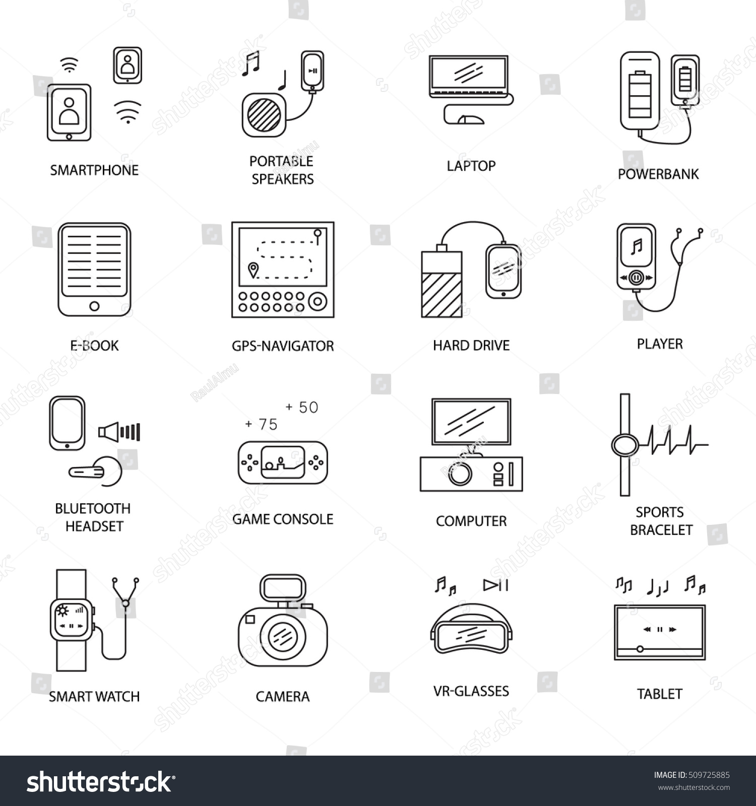 Personal Devices Icon Set Collection Vector Stock Vector (Royalty Free ...