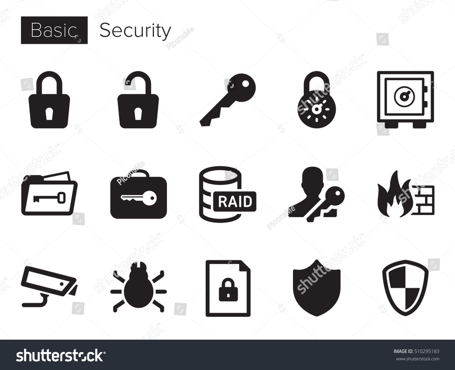 Security Vector Icons Set Stock Vector Royalty Free 510295183