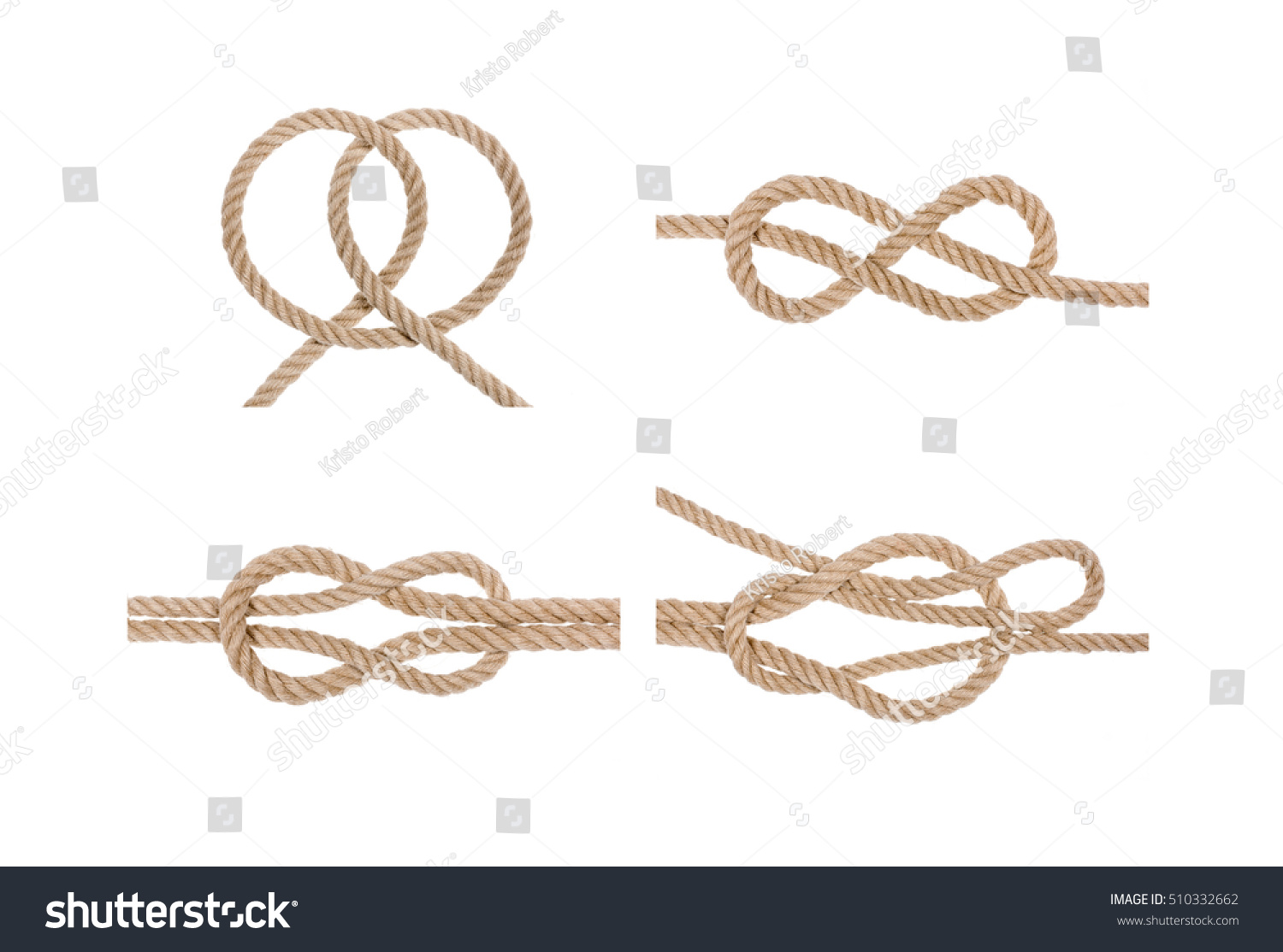 Set Hemp Rope Knot Isolated On Stock Photo 510332662 | Shutterstock