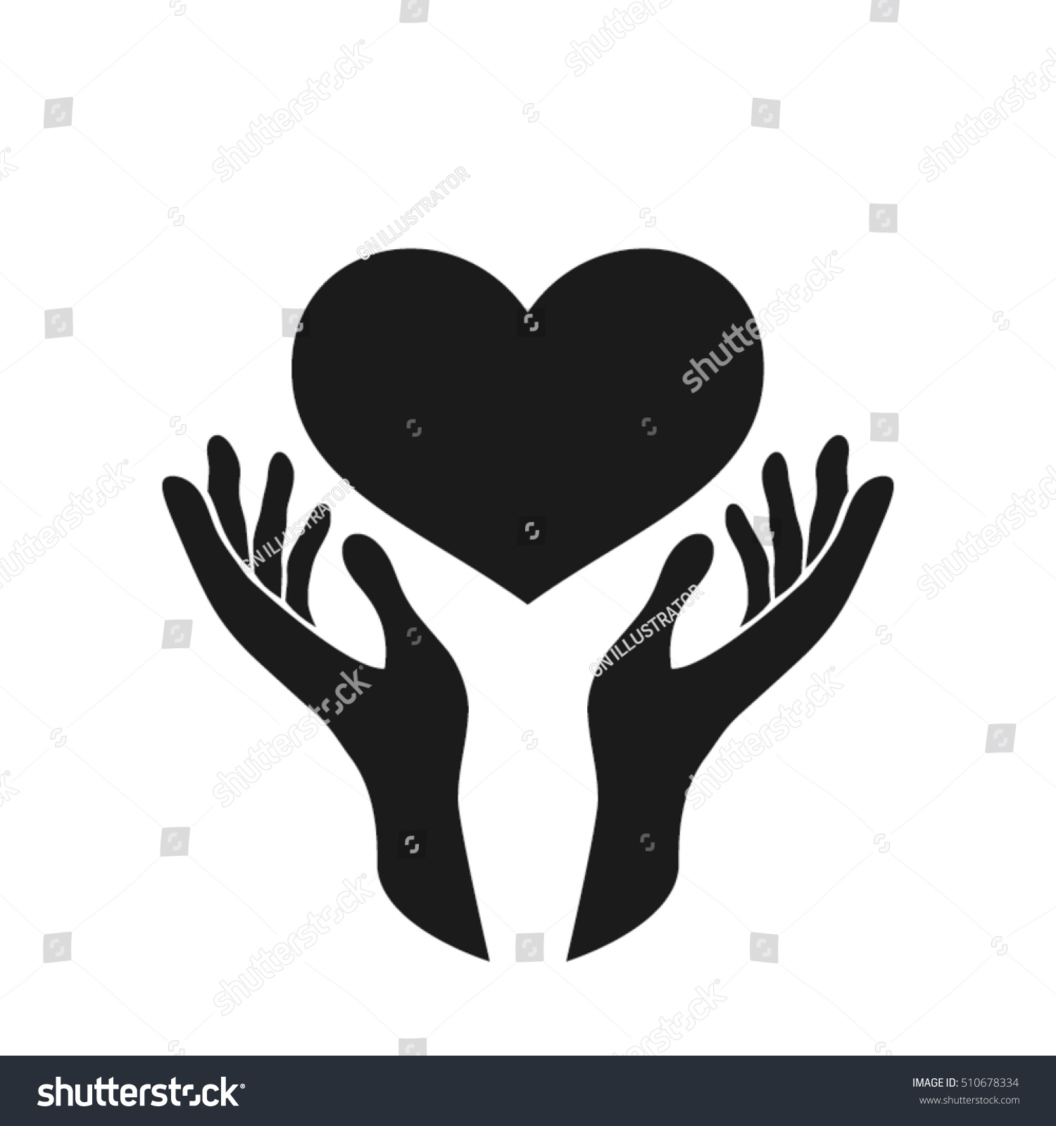 Heart Hands Vector Icon Heart Protection Stock Vector (Royalty Free ...