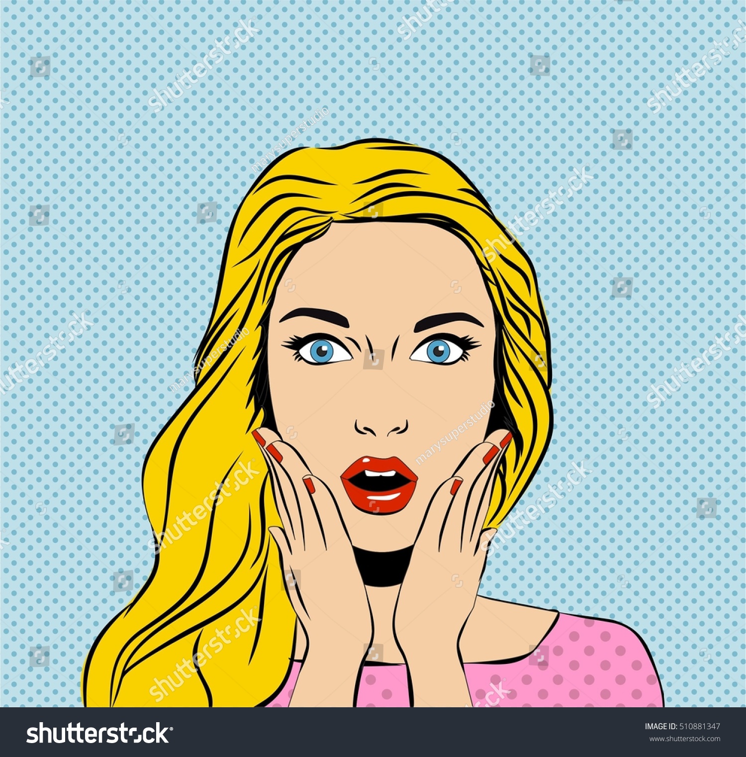 Wow Surprised Woman Pop Art Girl Stock Vector Royalty Free 510881347 Shutterstock 0826