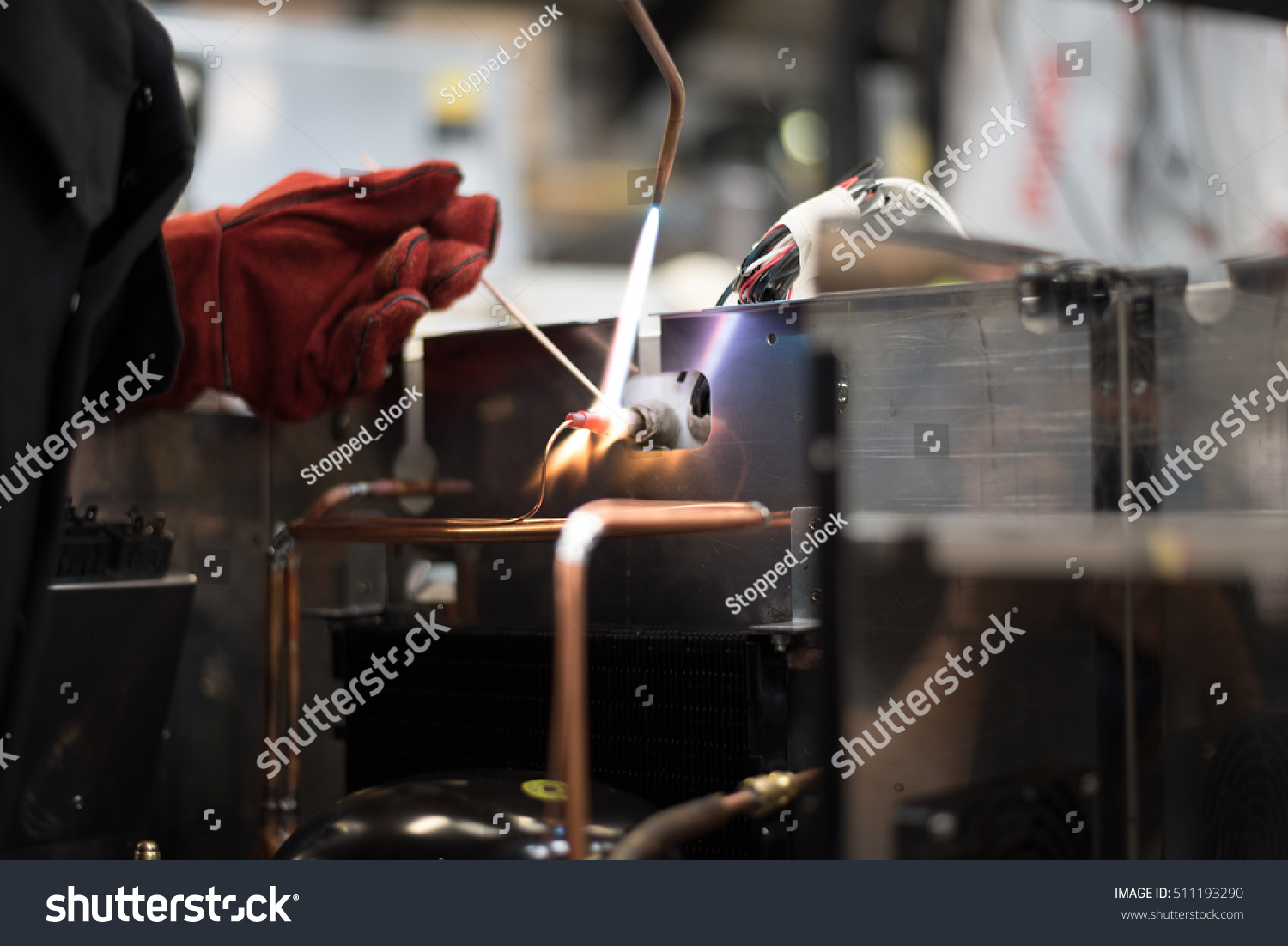 Person Brazing Welding Copper Pipe Together Stock Photo 511193290 ...