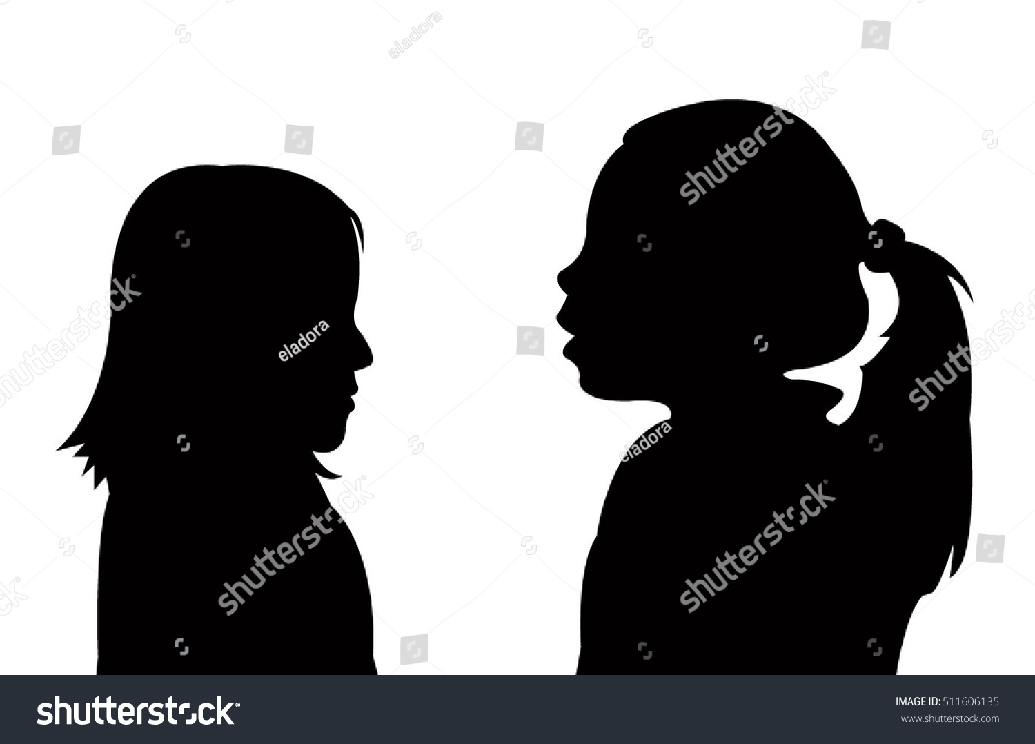 Girls Talking Each Other Stock Vector Royalty Free 511606135 Shutterstock 0093