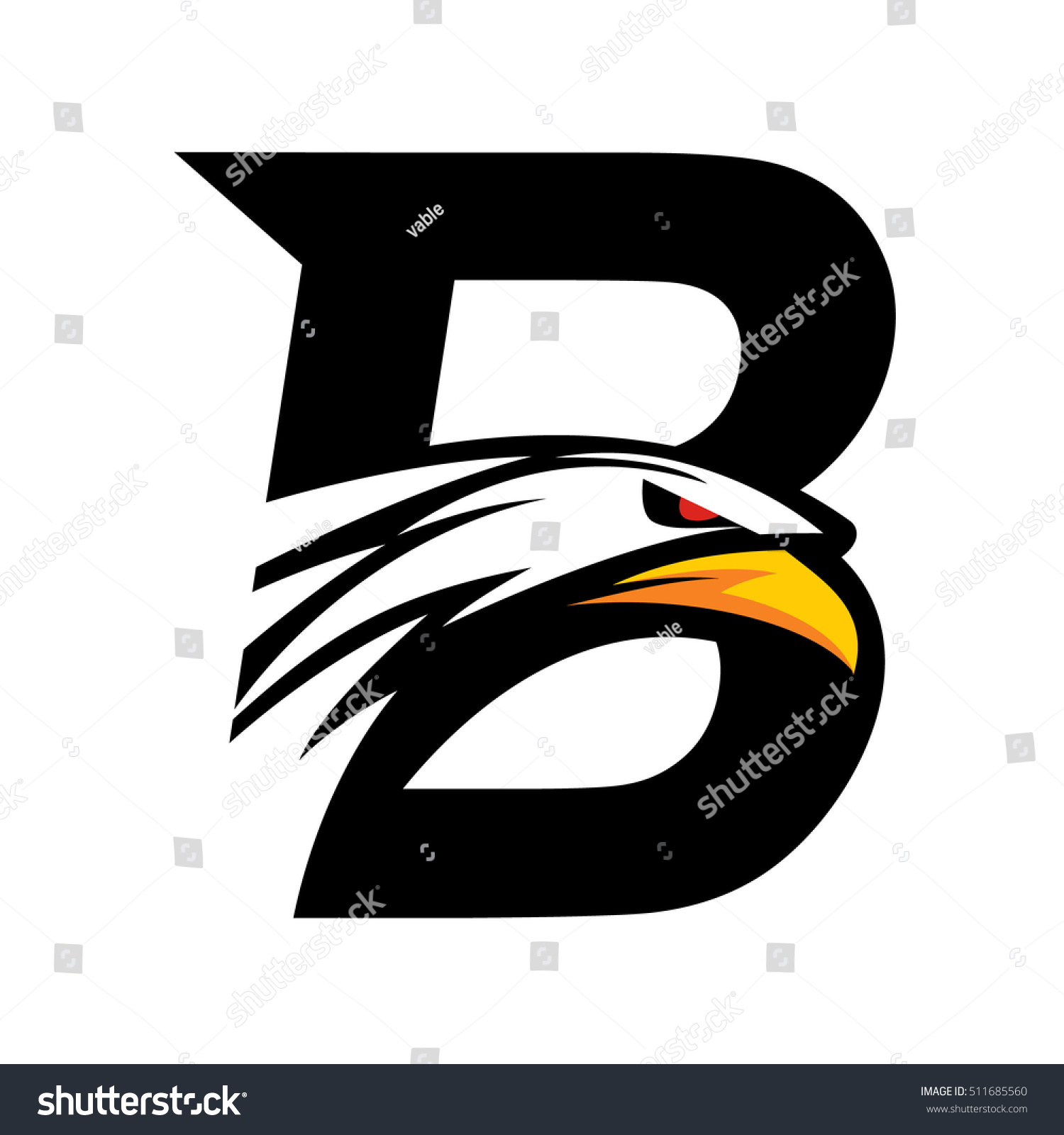 Letter B Eagle Head Logo Vector Stock Vector (Royalty Free) 511685560 ...