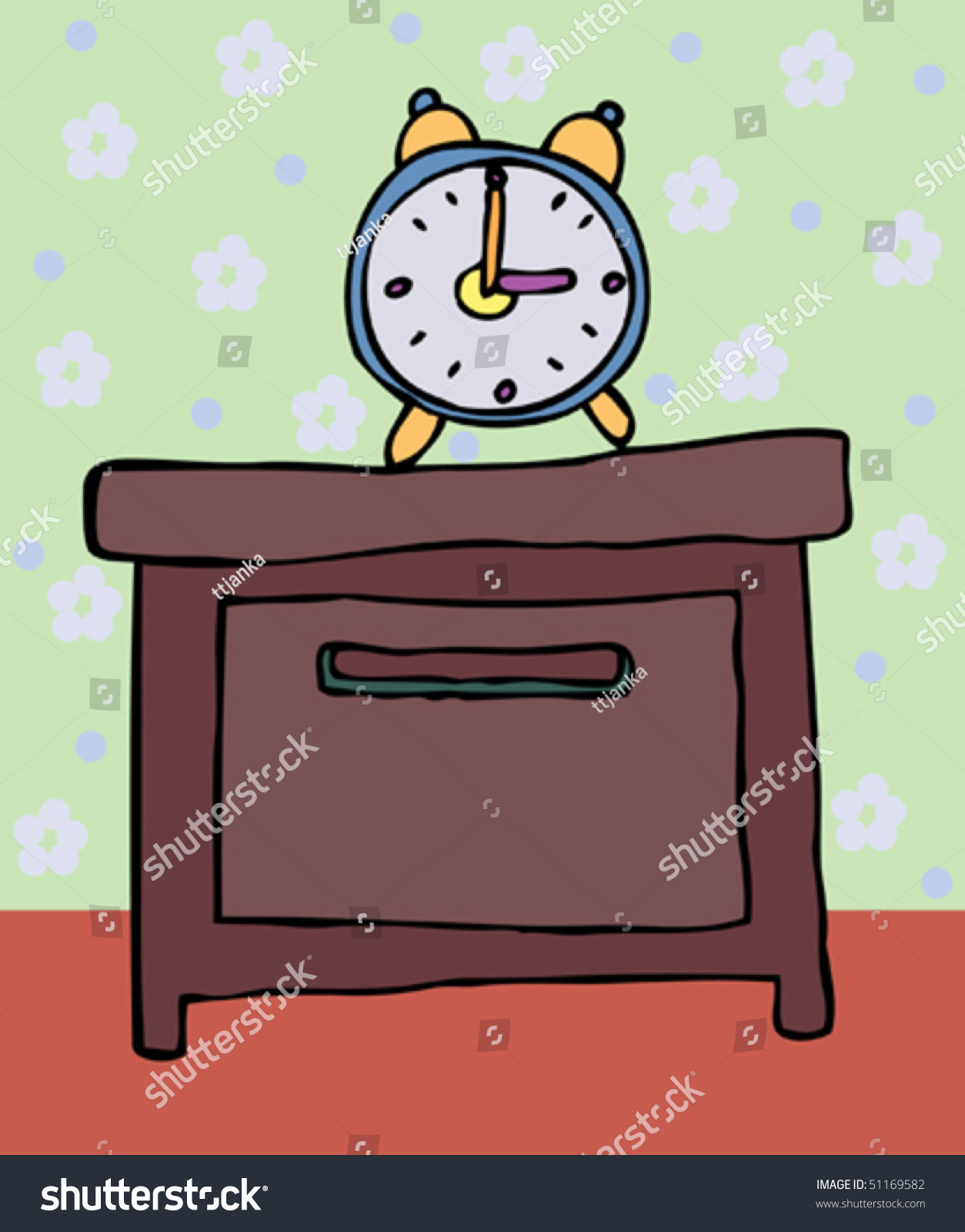 Часы рисунок тумба