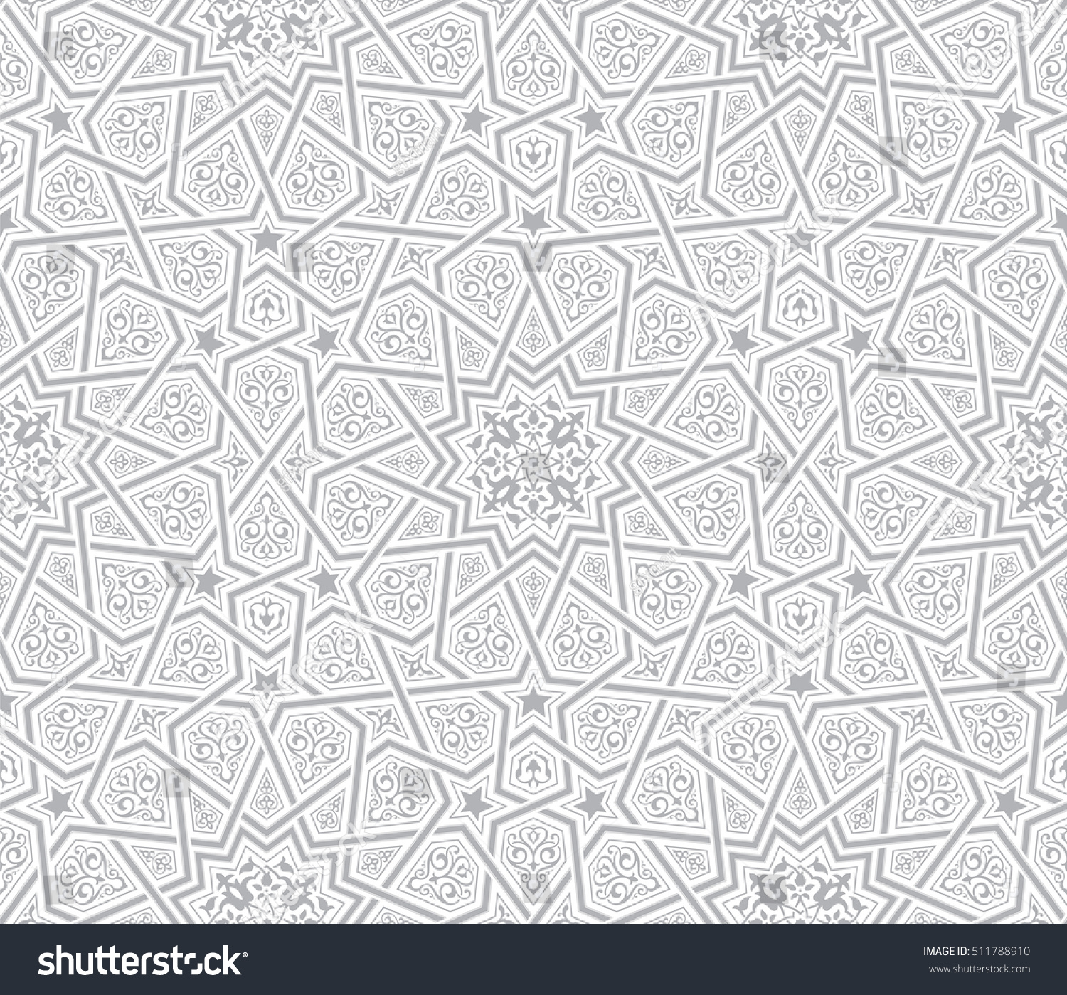 Islamic Star Ornament Grey Background Vector Stock Vector (Royalty Free ...