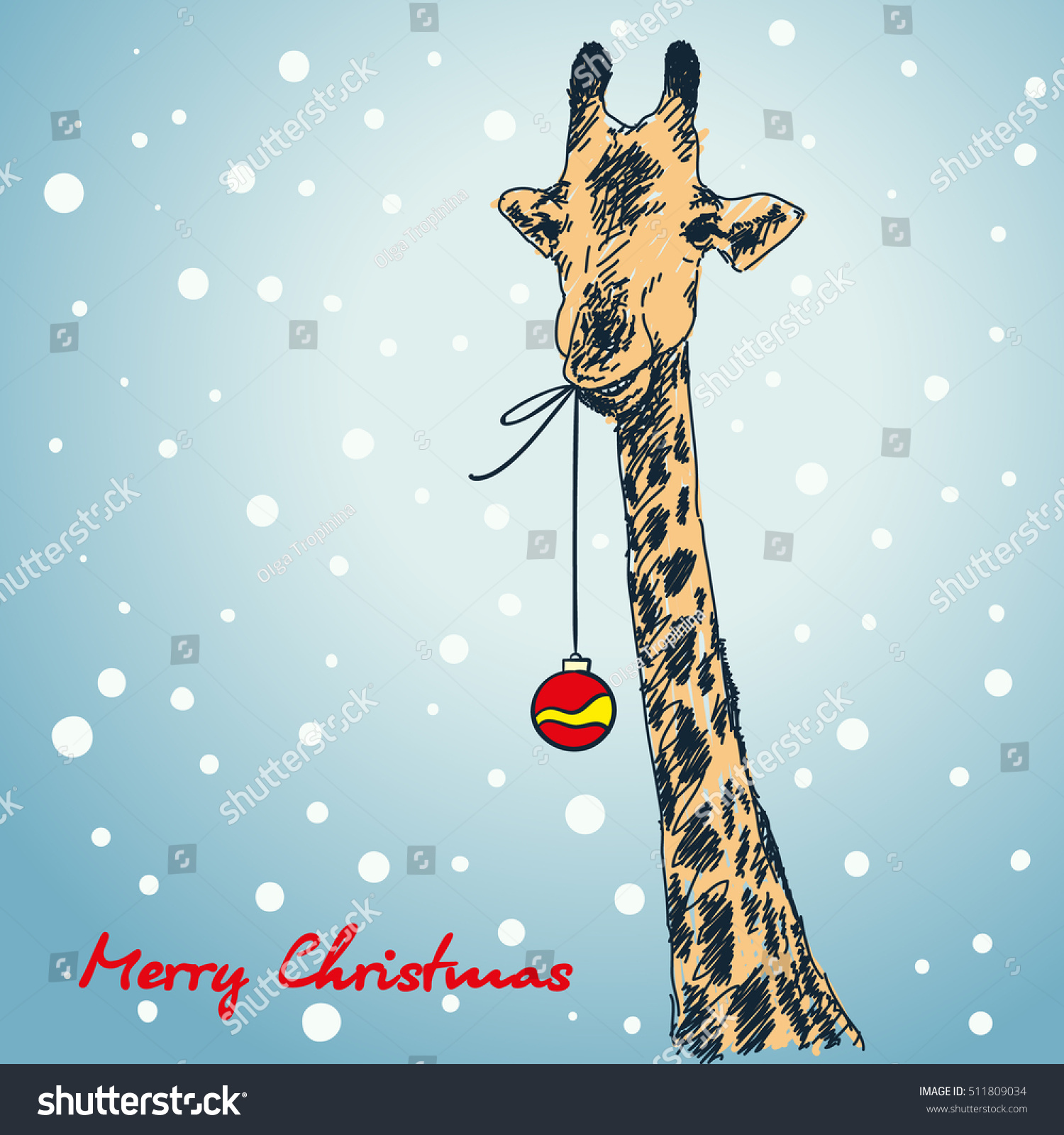 giraffe santa hat