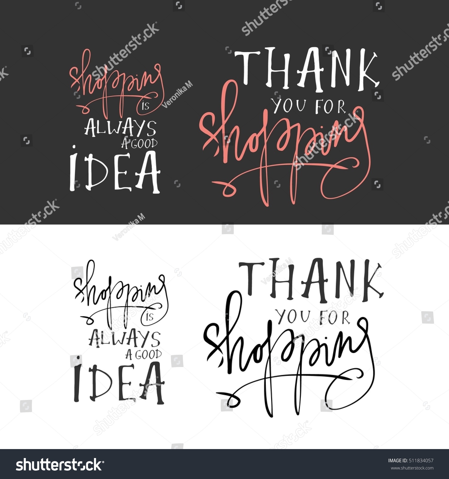 Shopping Always Good Idea Thank You Stock Vector (Royalty Free ...