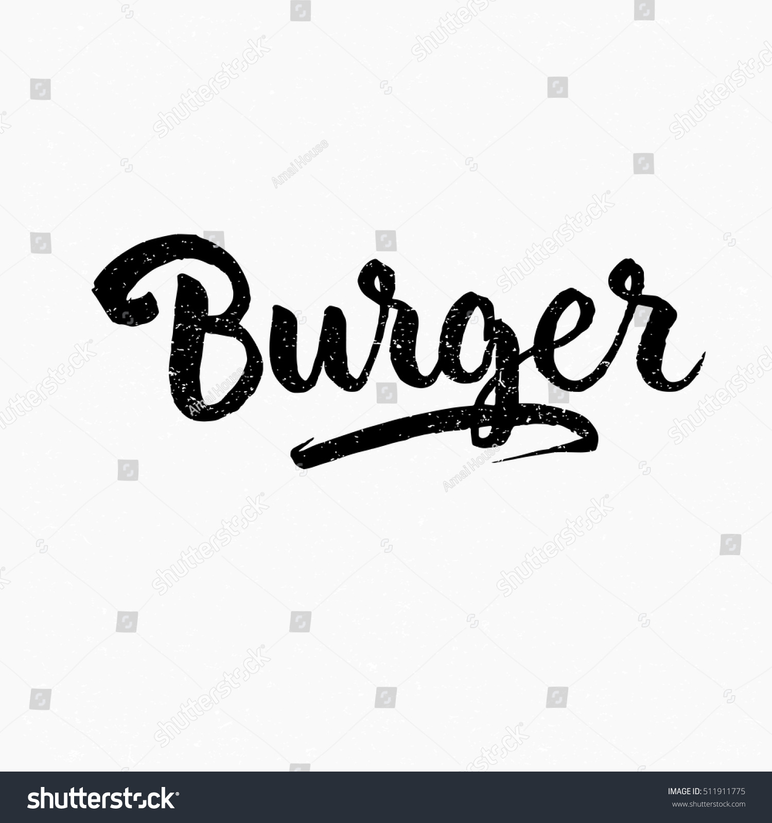 Burger Ink Hand Lettering Modern Brush Stock Vector (Royalty Free ...