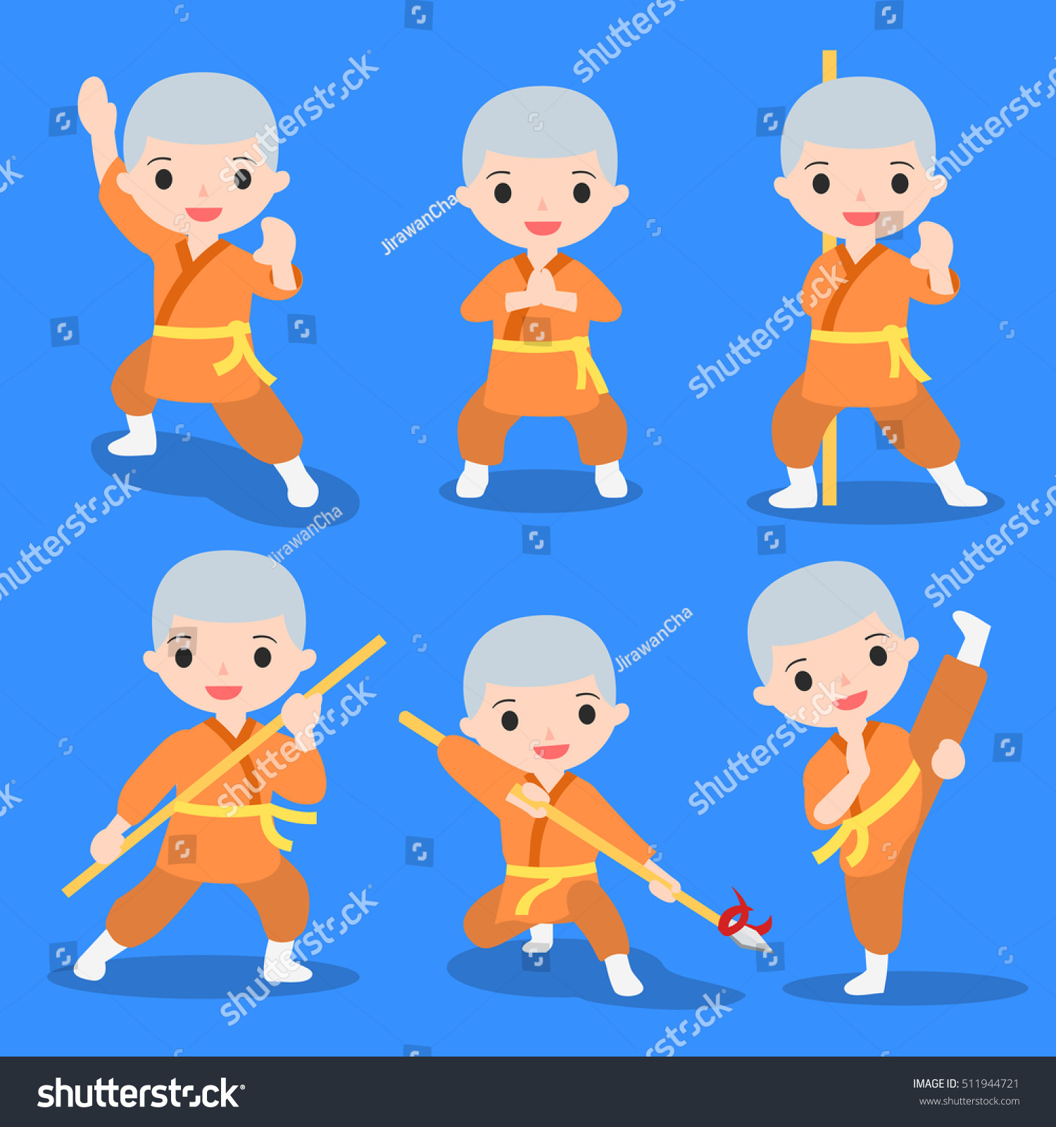 Kung Fu Characters Set Stock Vector (Royalty Free) 511944721 | Shutterstock