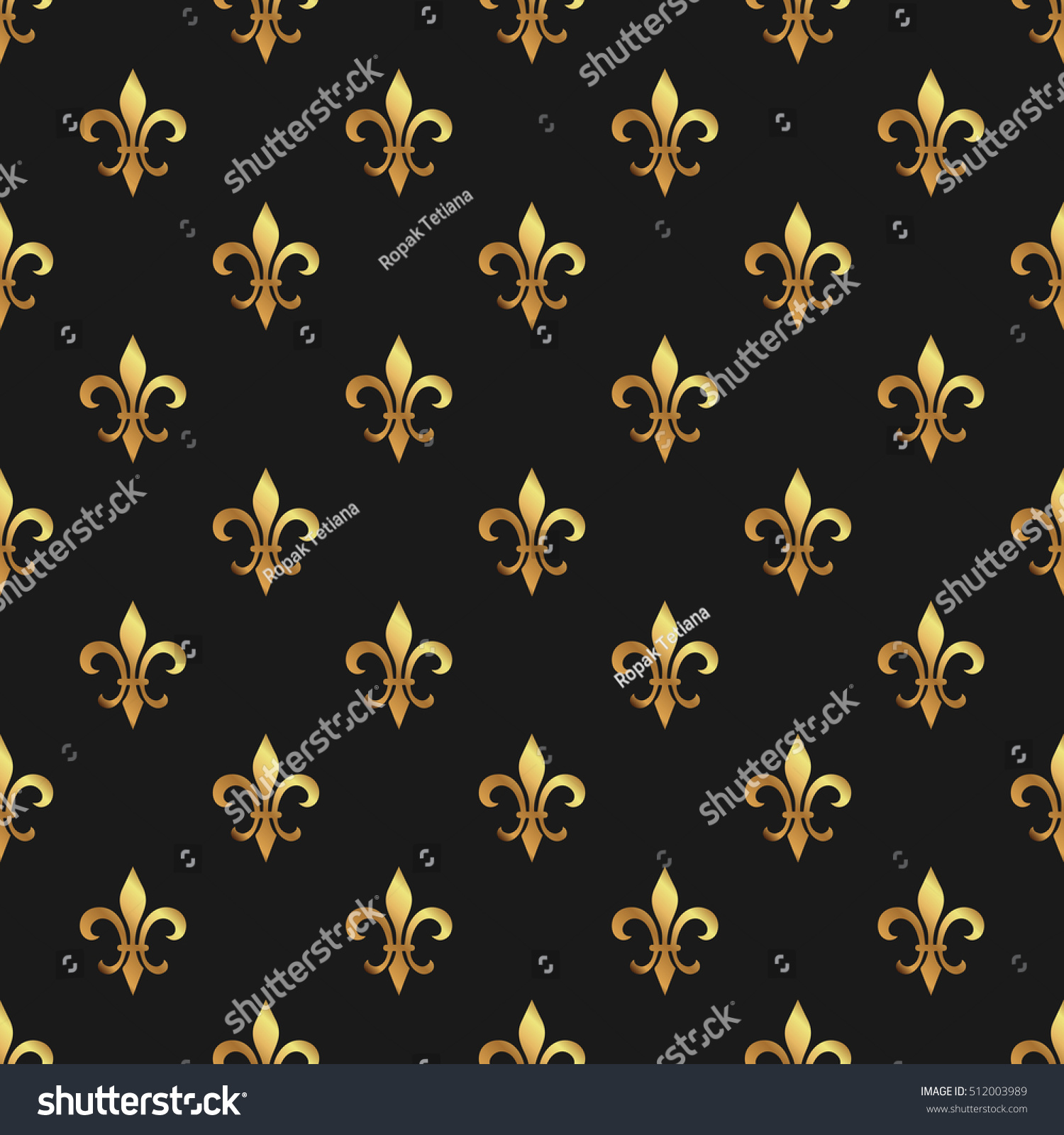 Golden Fleurdelis Seamless Pattern Gold Template Stock Vector (Royalty ...