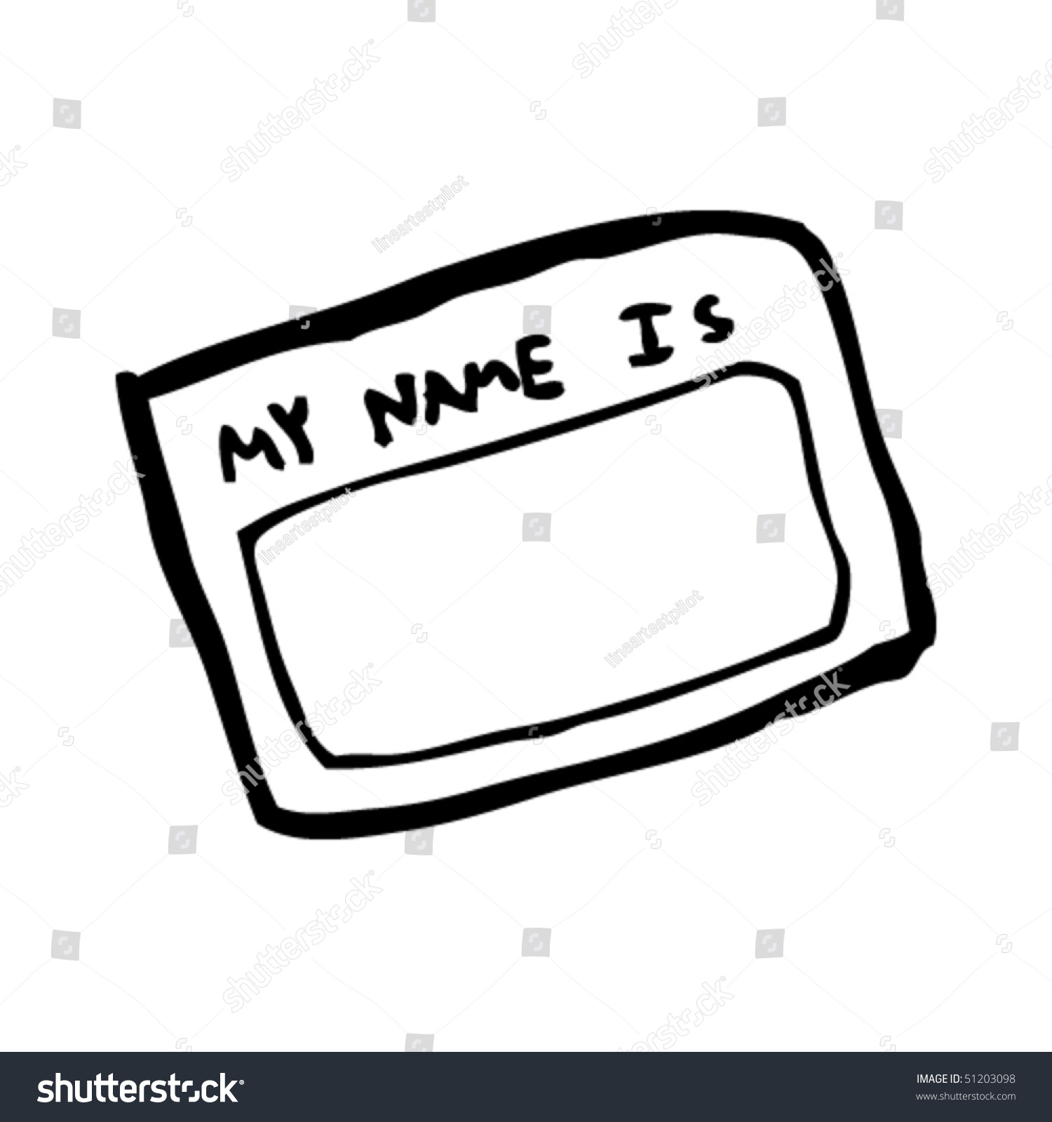 Quirky Drawing Name Tag Stock Vector (Royalty Free) 51203098 Shutterstock