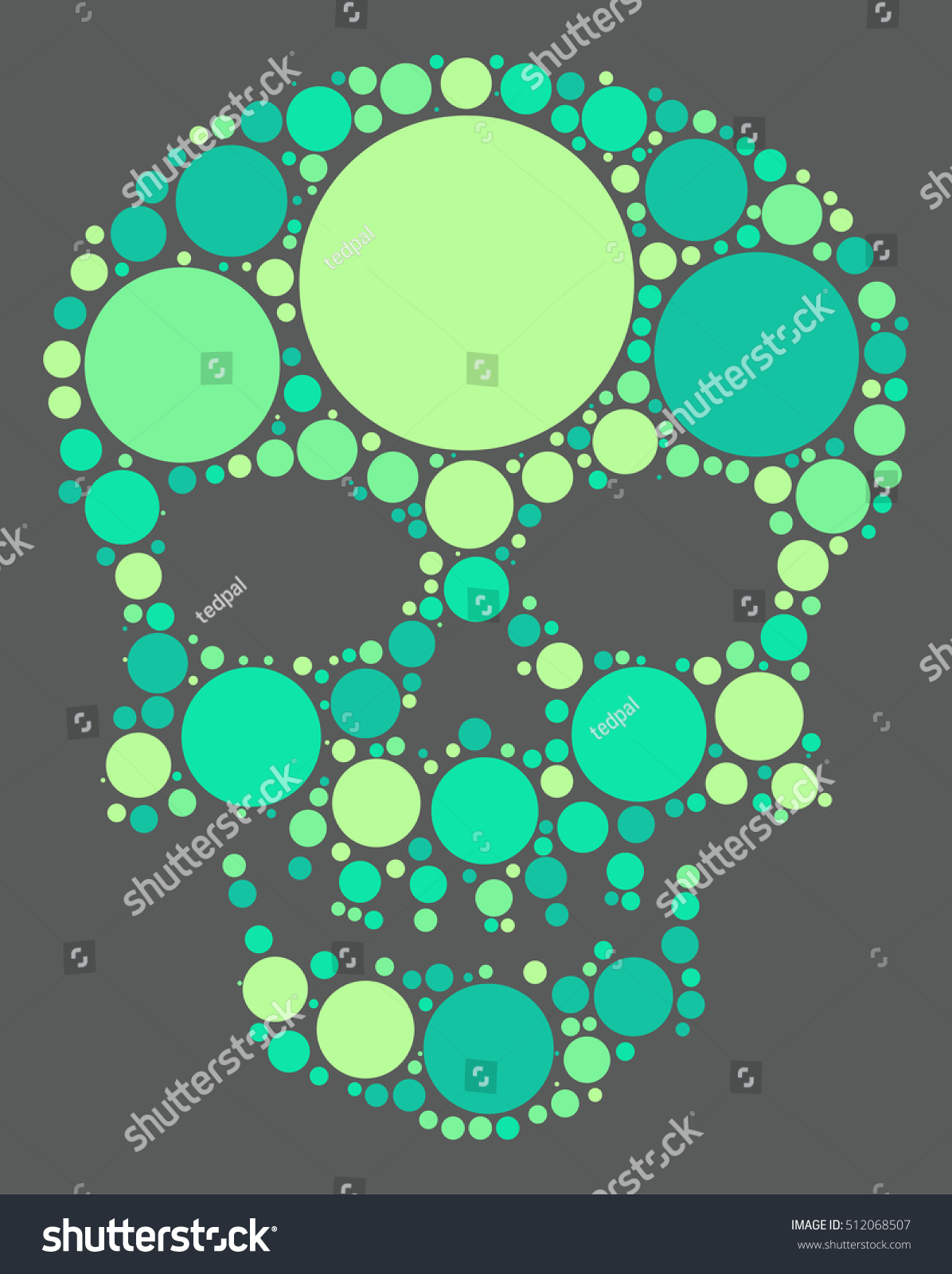 Skull Shape Vector Design By Color Stock Vector (Royalty Free ...